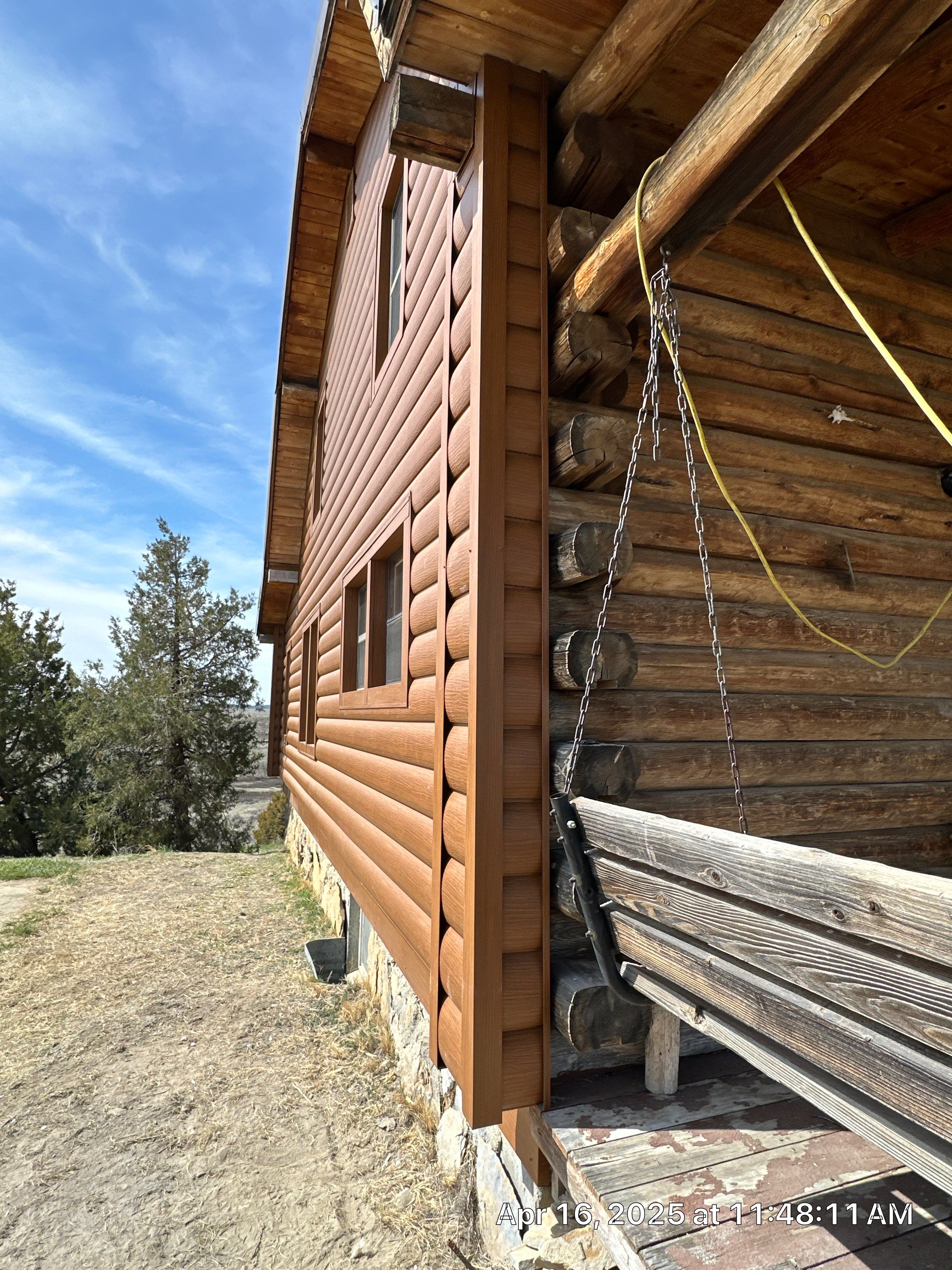 Siding Installation using Log Siding by Lynnrich Seamless Siding, Windows & Doors