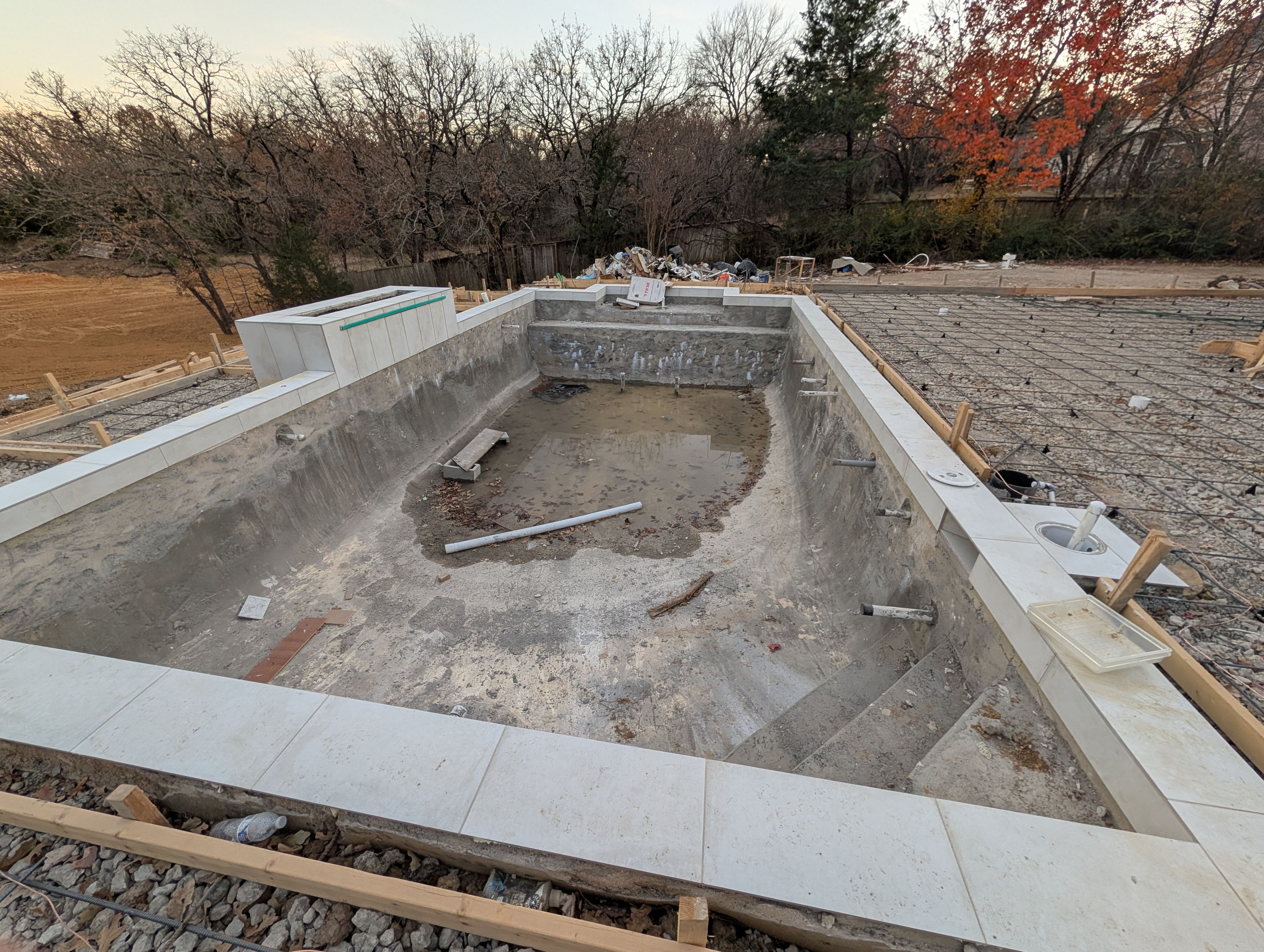 Modern Geometric Pool with Raised Spa and Turf Accents by Pinnacle Pools and Spas - DFW