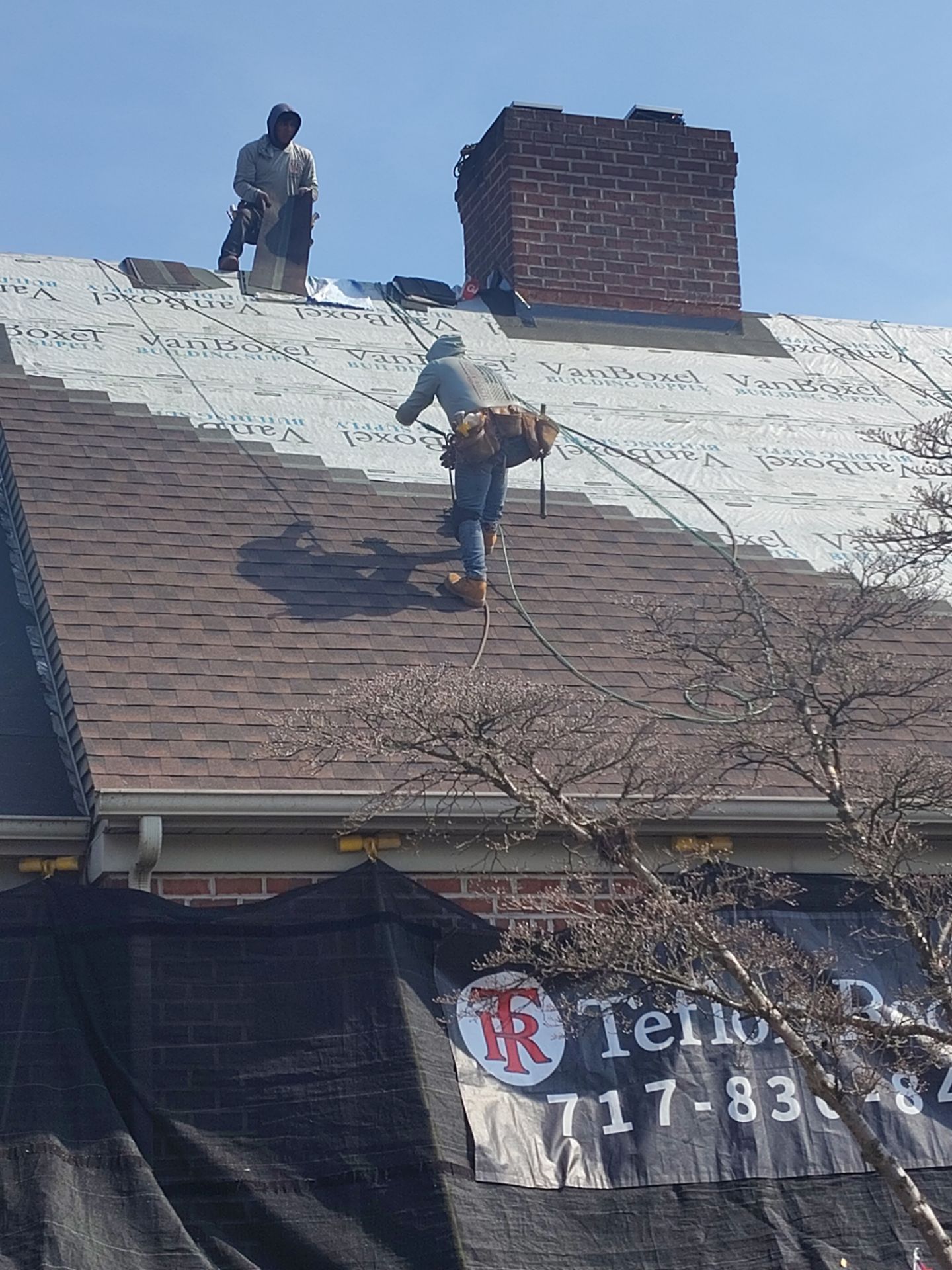 Roof Installation using Gaf Hdz Architectural Shingle - Hickory by Teflon Roofing