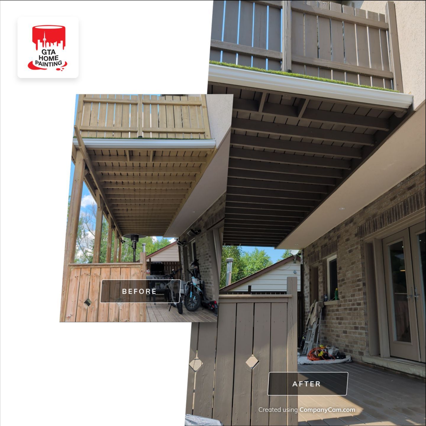Multi-Level Deck Restoration and Glass Railing Installation in King by GTA HOME PAINTING