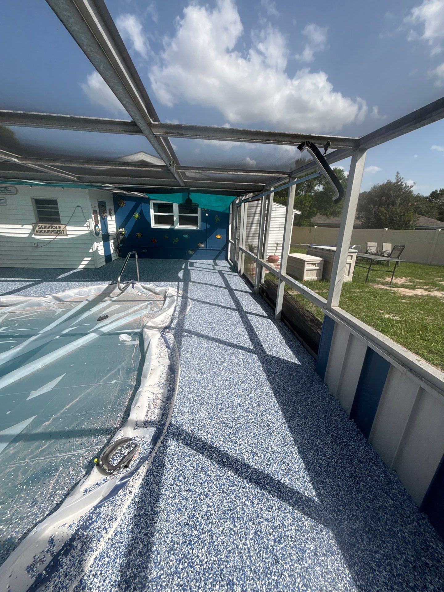 Lake Wales Pool Deck Concrete Coating with Orbit Flake by Performance Floors & Coating