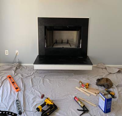 Wood Fireplace + Slate
