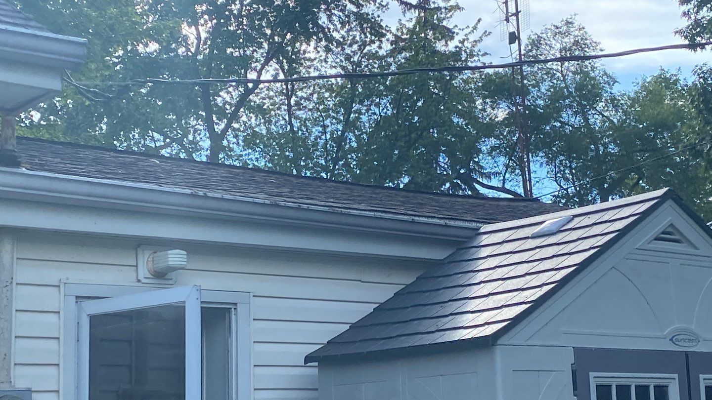 Metal Slate Shingle Roof Replacement After Hail Damage in Columbia City, Indiana by 4Ever Metal Roofing