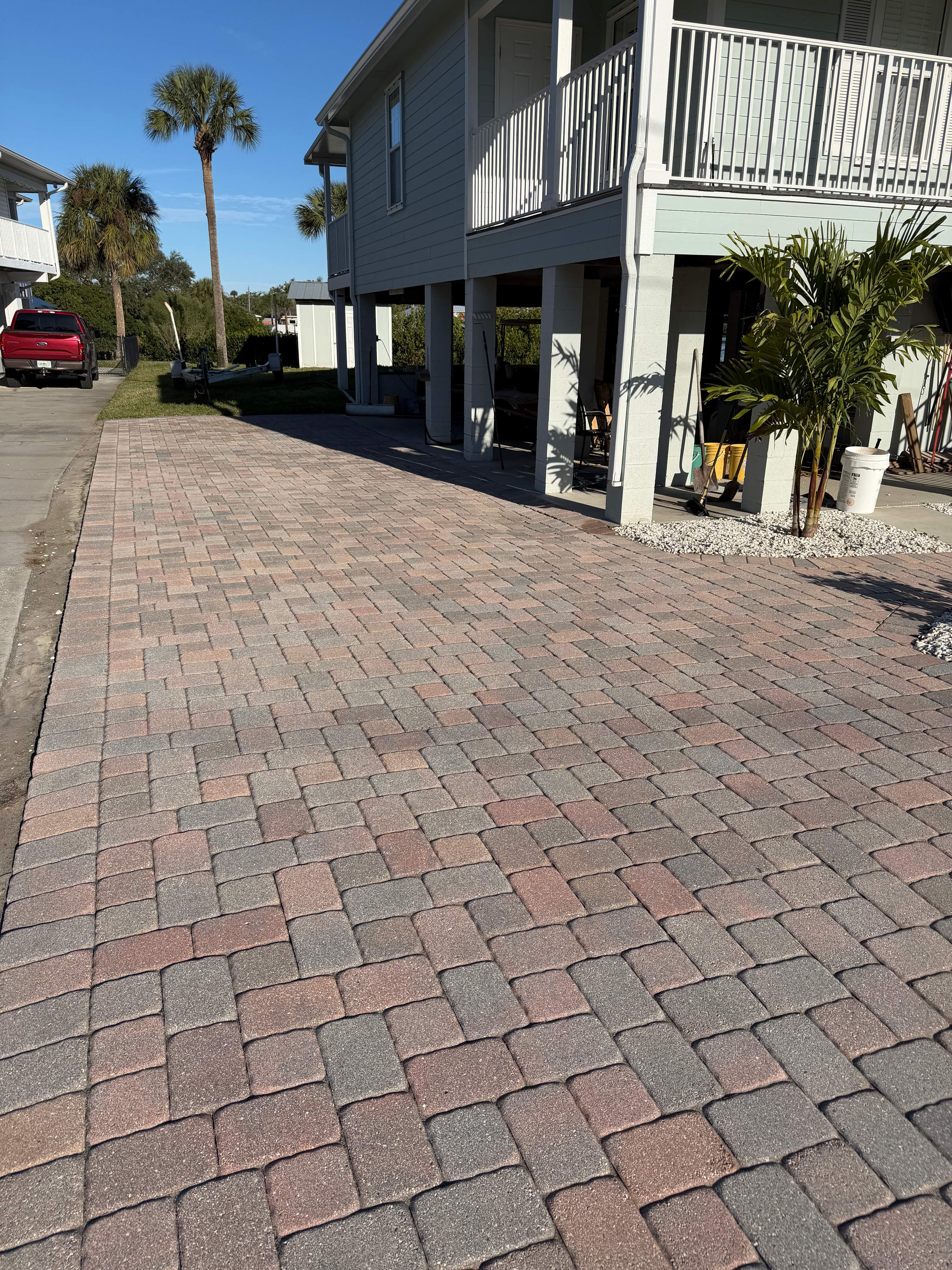 Multi-Toned Paver Driveway Cleaning and Sealing in Ruskin Florida by Supreme Paver Experts