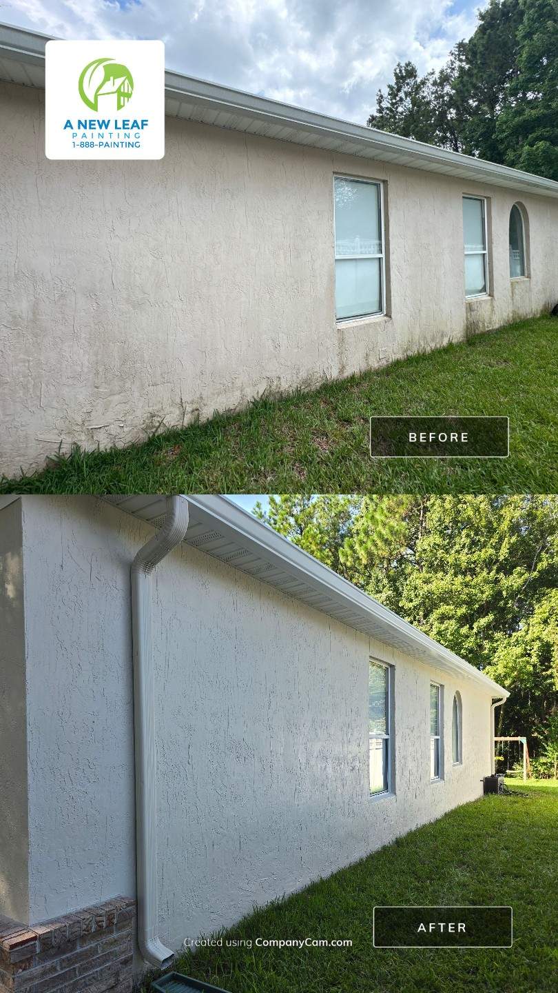 Stucco Exterior Painting & Extensive Prep in East Hampton | Jacksonville, FL 32256 by A New Leaf Painting, LLC