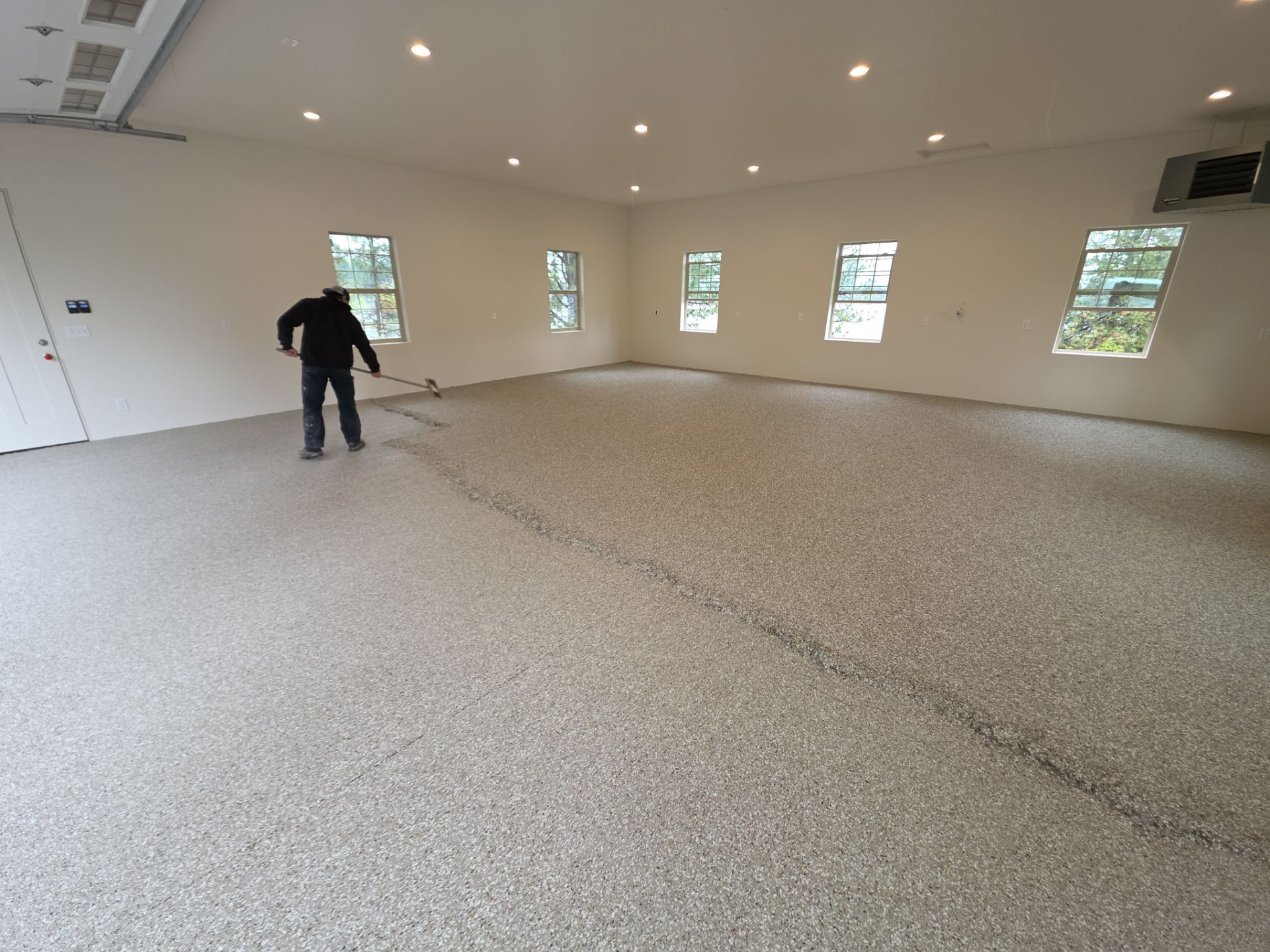 Pebble Beach Polyaspartic Garage Floor Coating in Liberty Lake by Croc Coatings, LLC