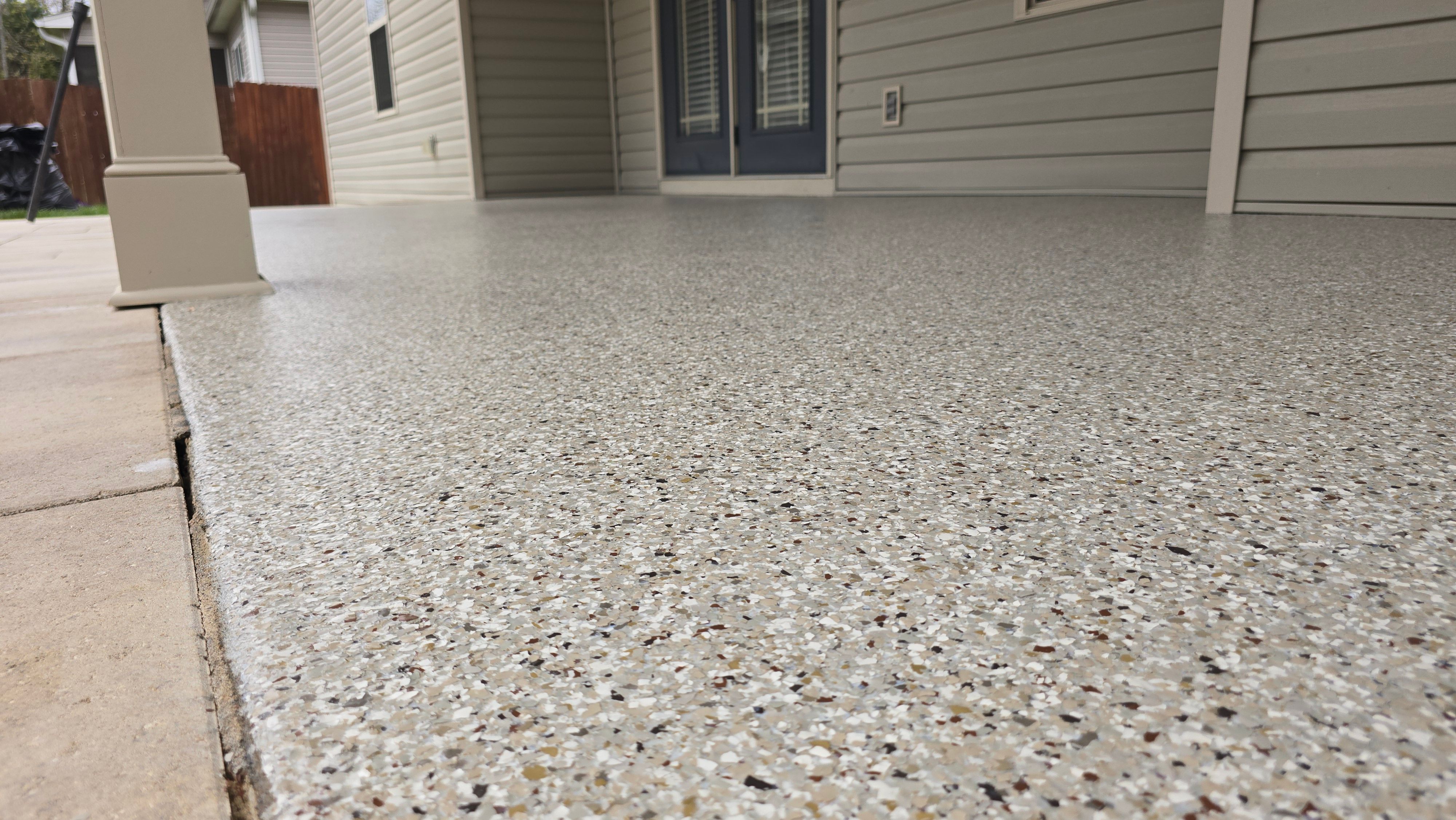 Patio Using Creekbed with Matte Finish  by Elite Floor Solutions
