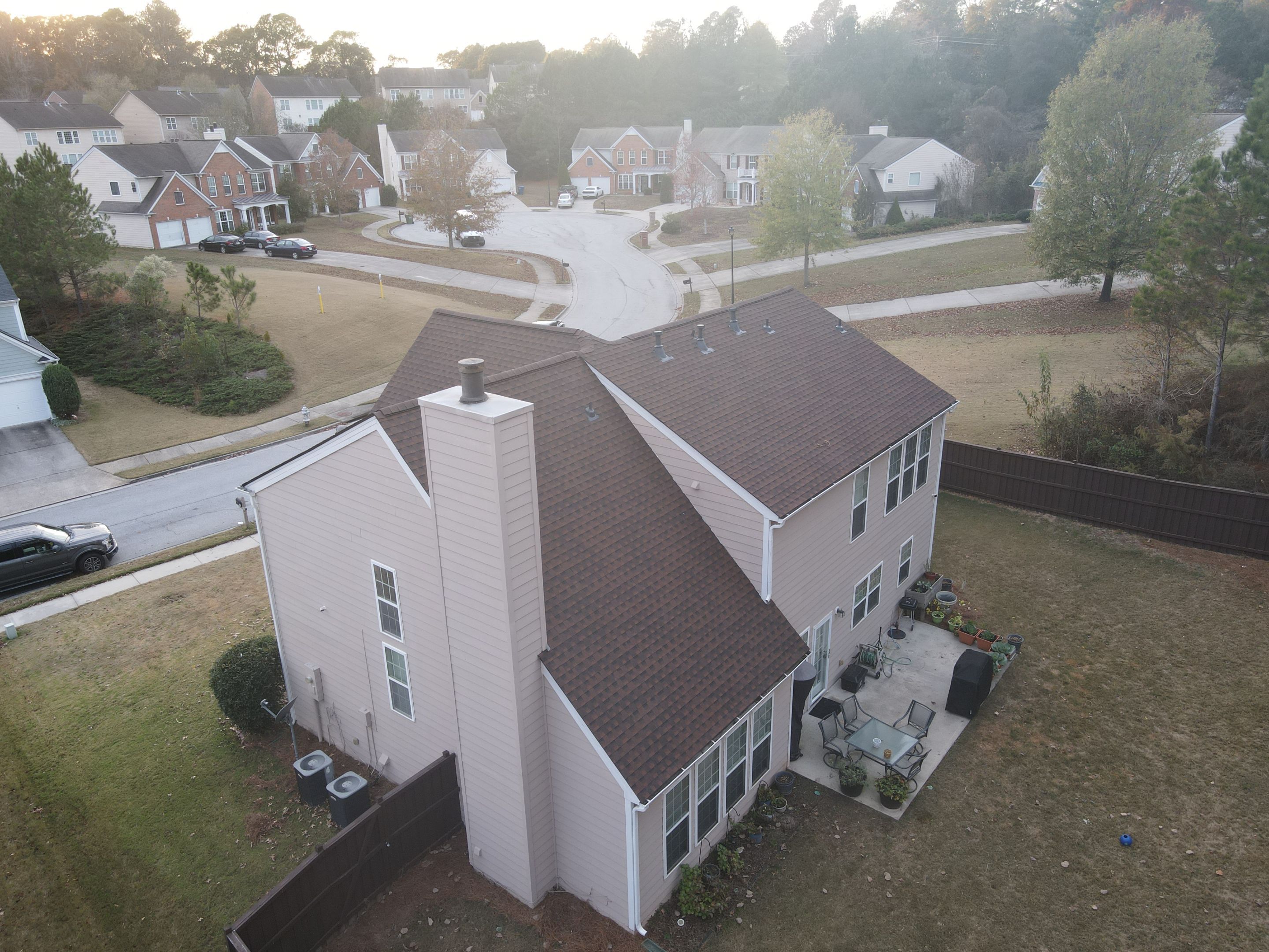 Residential Roofing Installation using Timberline HDZ Hickory  by Inspector Roofing and Restoration