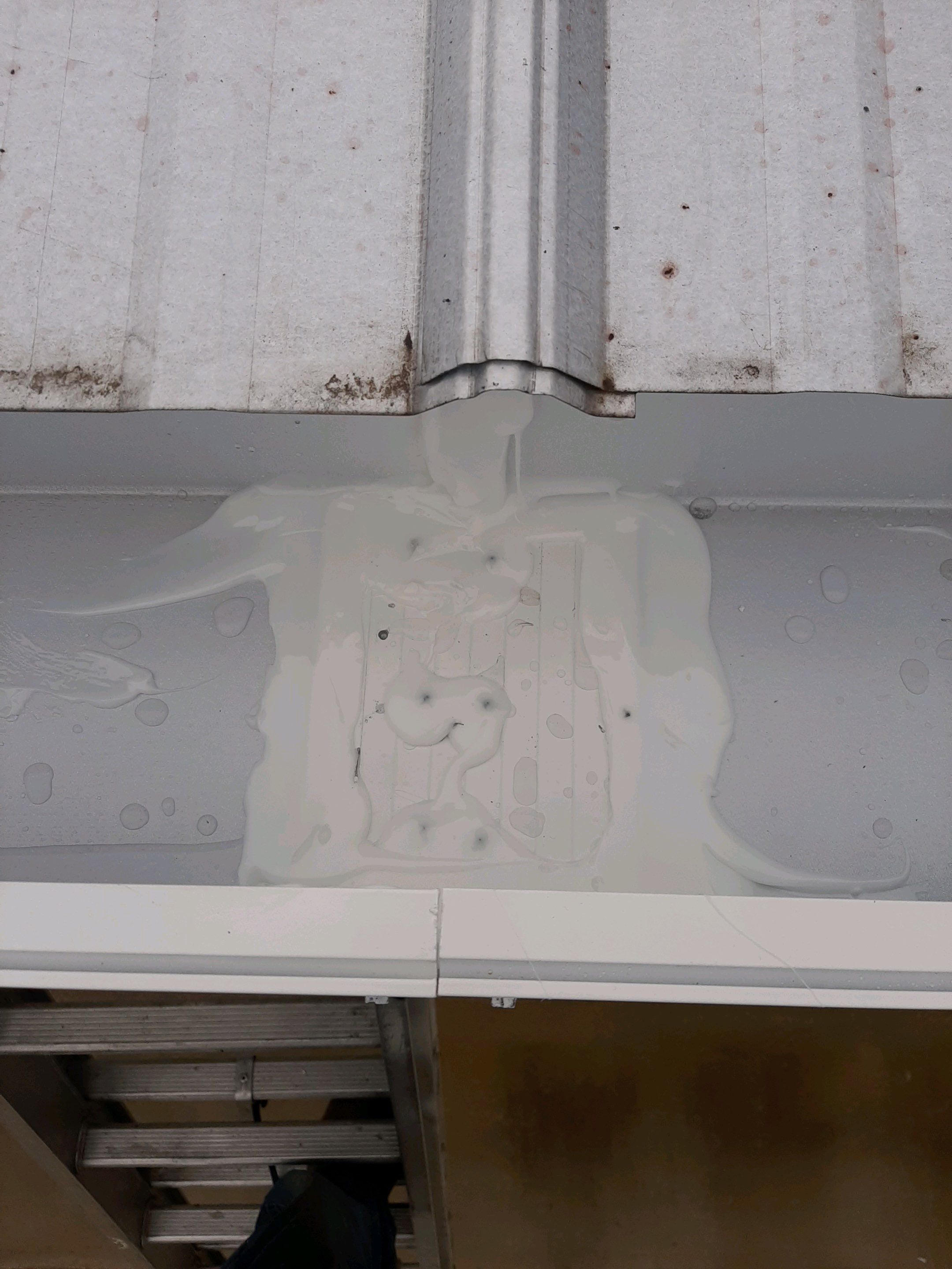 Gutter Installation Using White Seamless Gutters and Gutter Guards by Gutter Professors