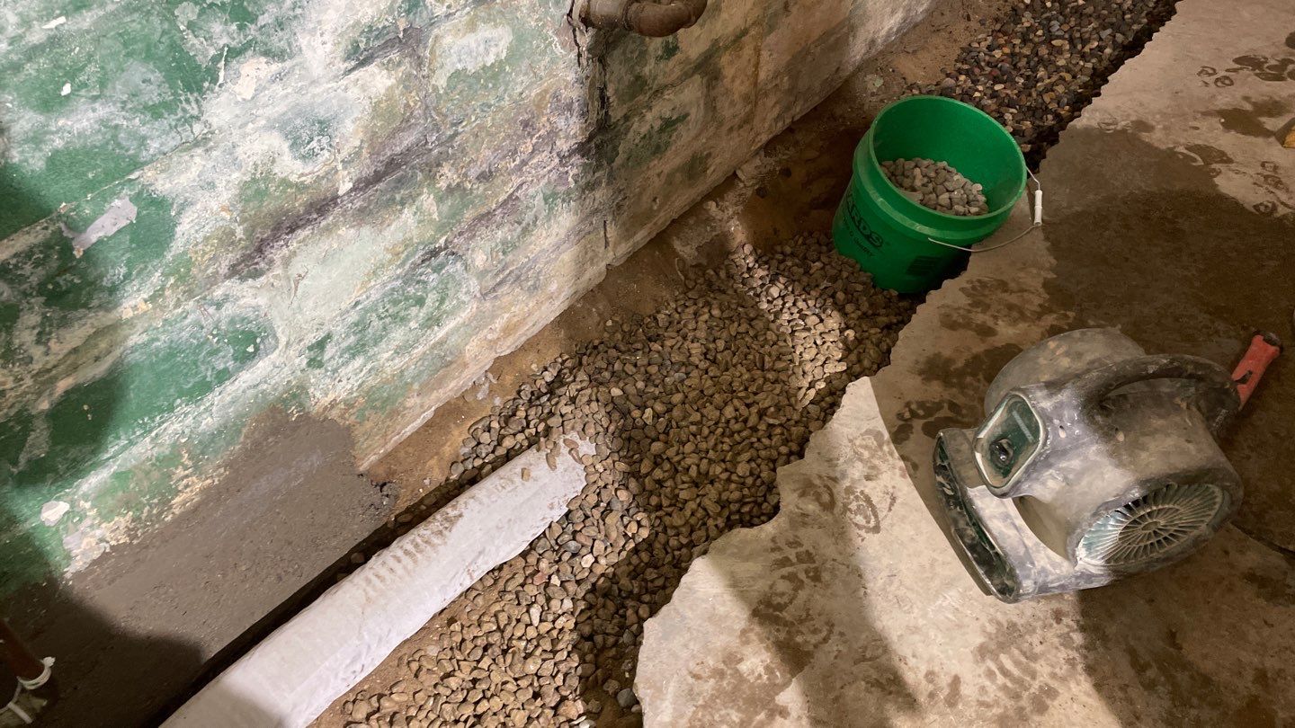 Interior Drain Tile for a South Minneapolis Basement by Waterproofing Northeast