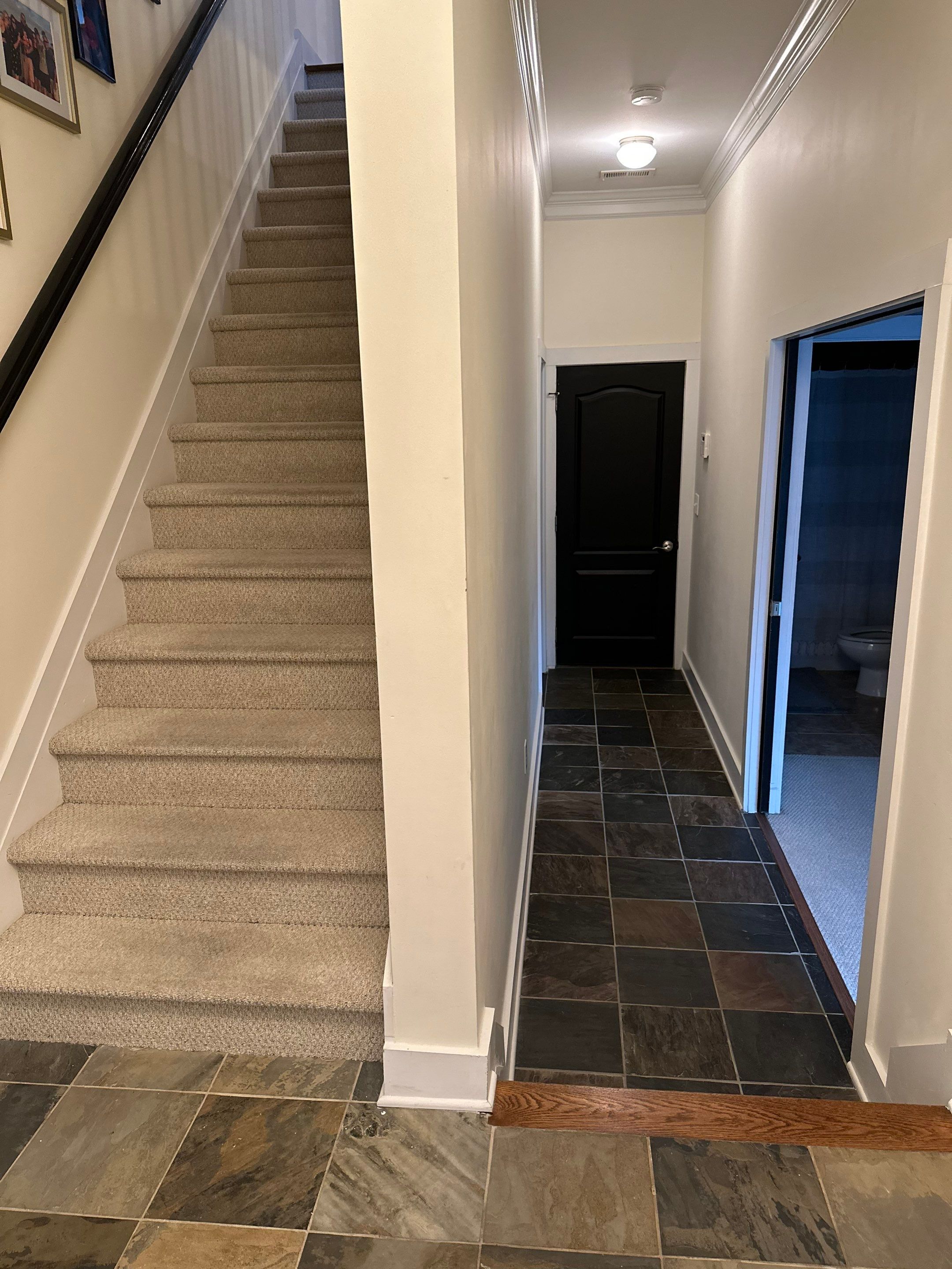 Classic Stair remodel with Oak Treads by Footprints Floors of East Atlanta
