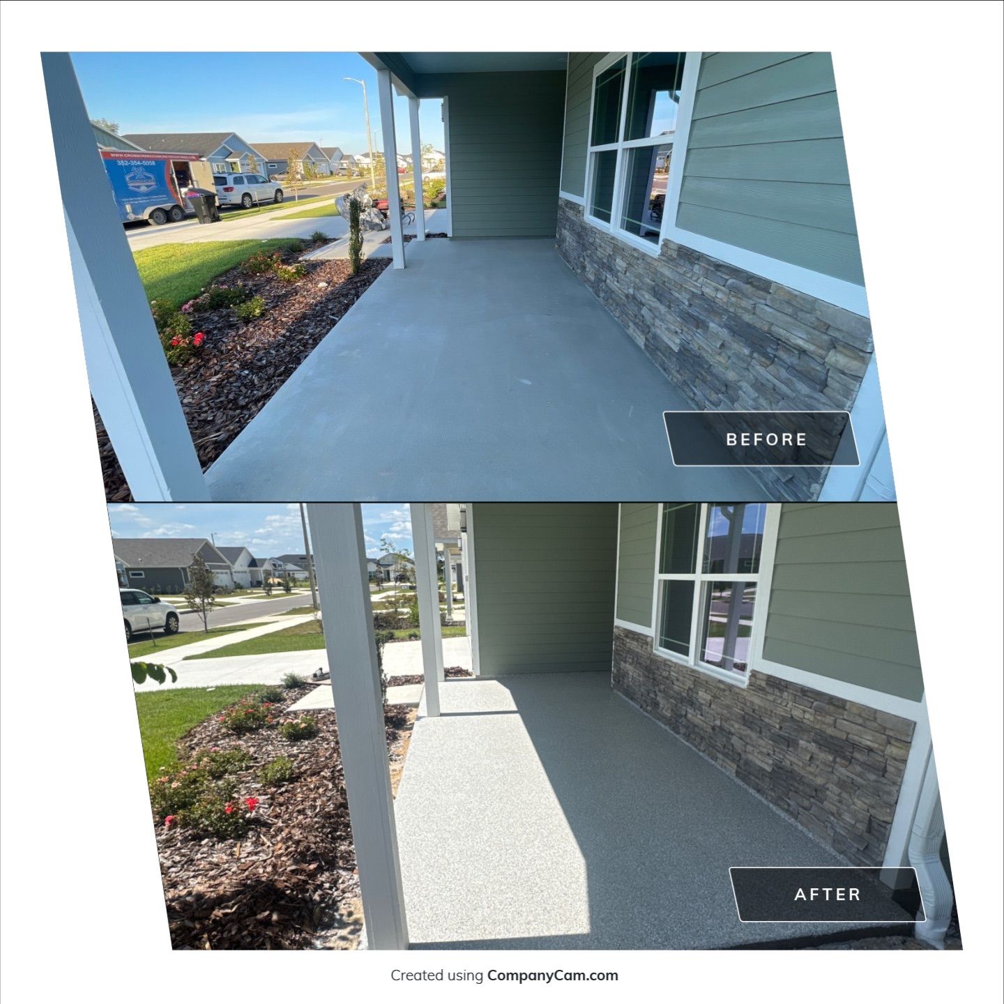 Porch Project in Gainesville, FL in Mount Everest by Cross Creek Concrete Coatings
