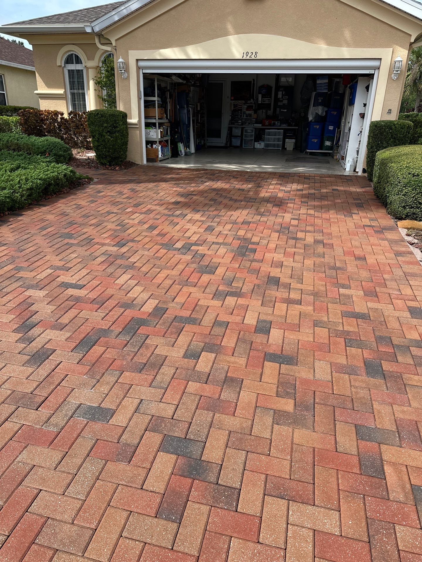 Restoring Multi-Tone Paver Driveway and Walkways in Sun City Center by Supreme Paver Experts