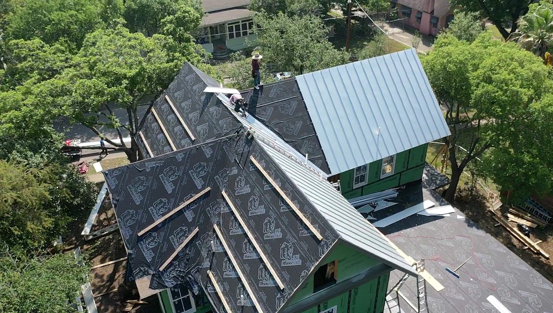Residential Metal Roof Installation using McElroy Metal by Premier Roofing and Contracting