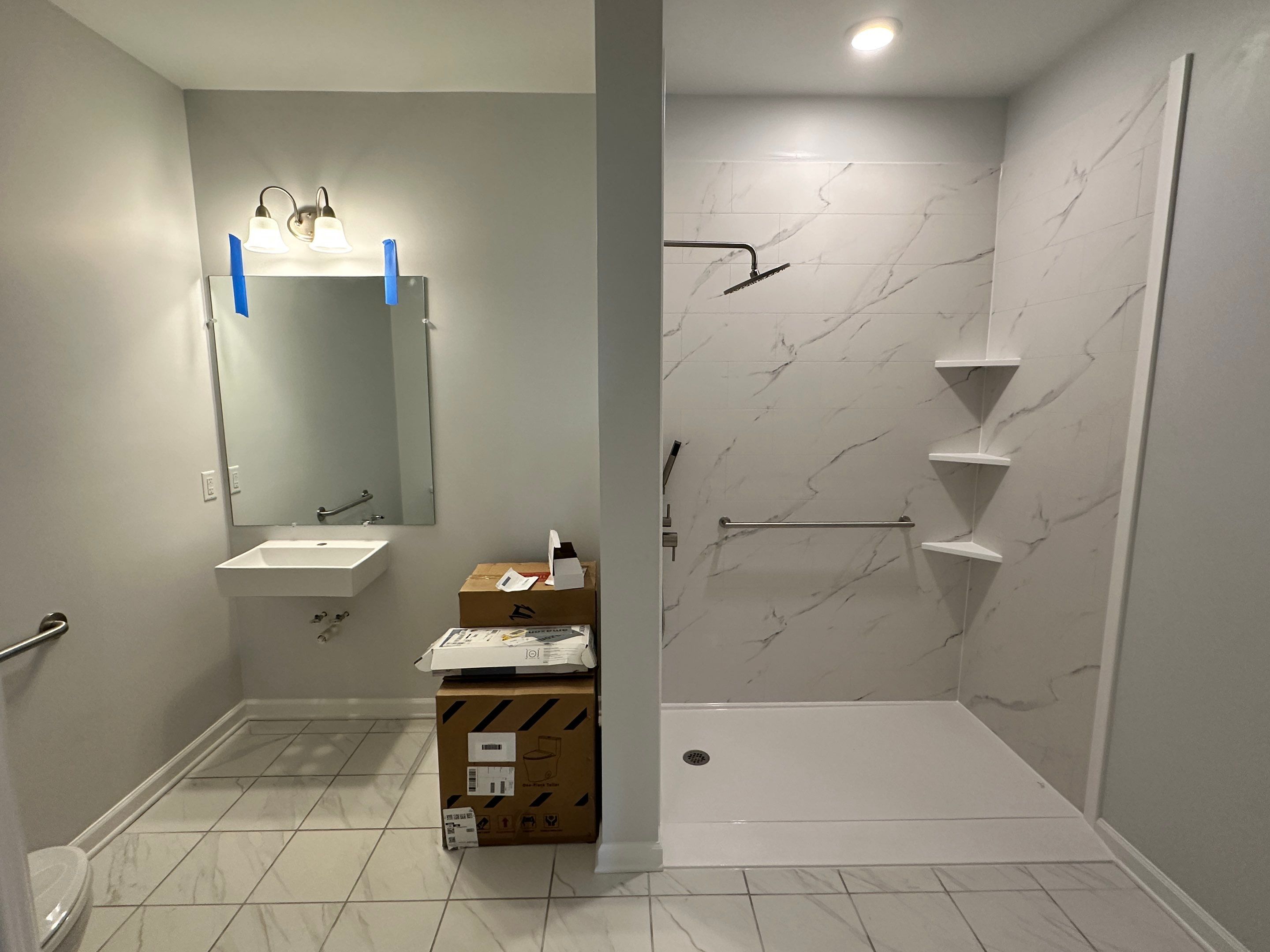 Tub To Shower Transformation in Malrborough, MA  by Yankee Home Improvement