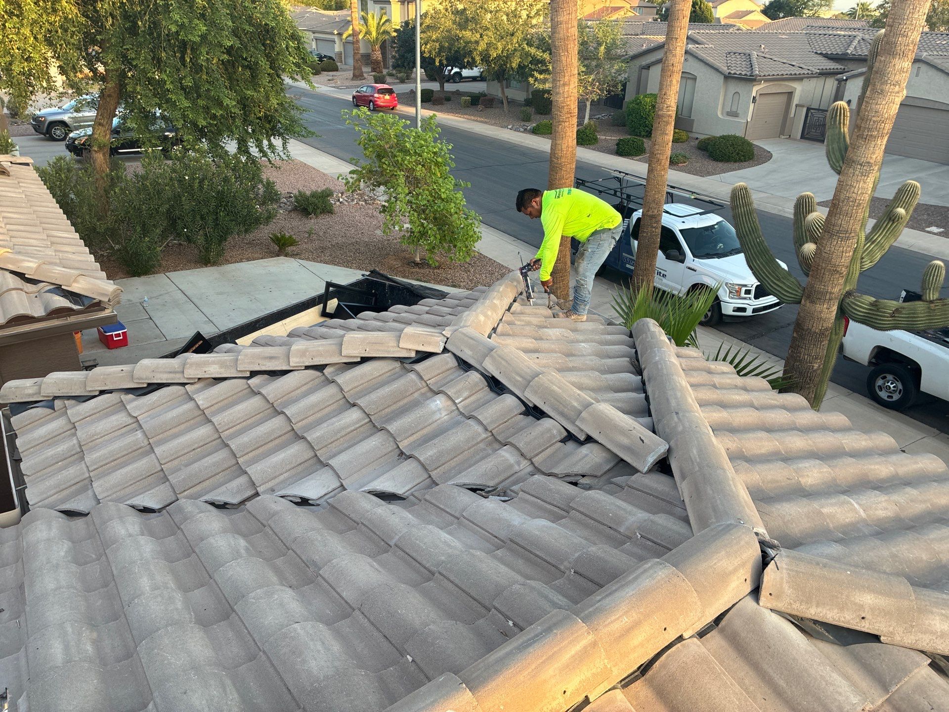 Tile Reset using Concrete Tiles in Chandler AZ by Weather-Tite Roofing