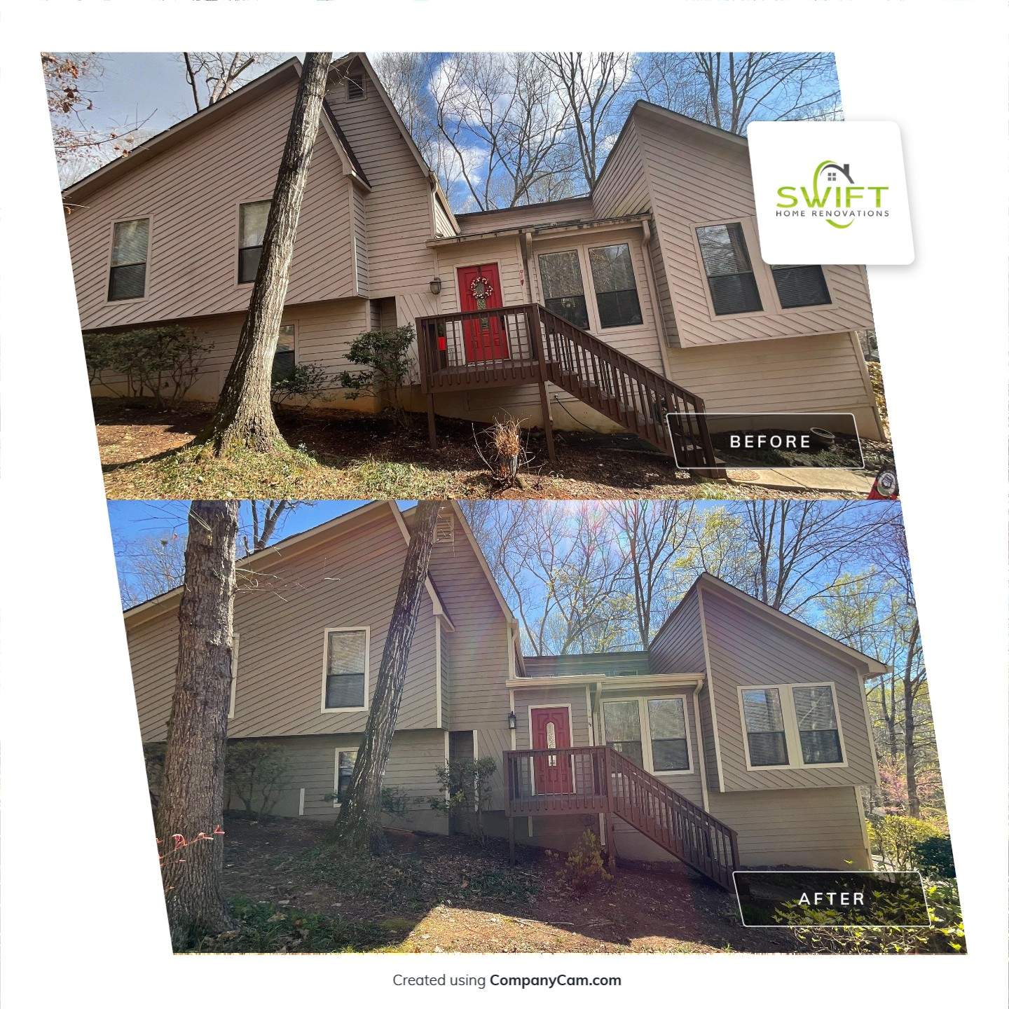Exterior Painting and Deck Refinishing for an Acworth Residence by Swift Home Renovations