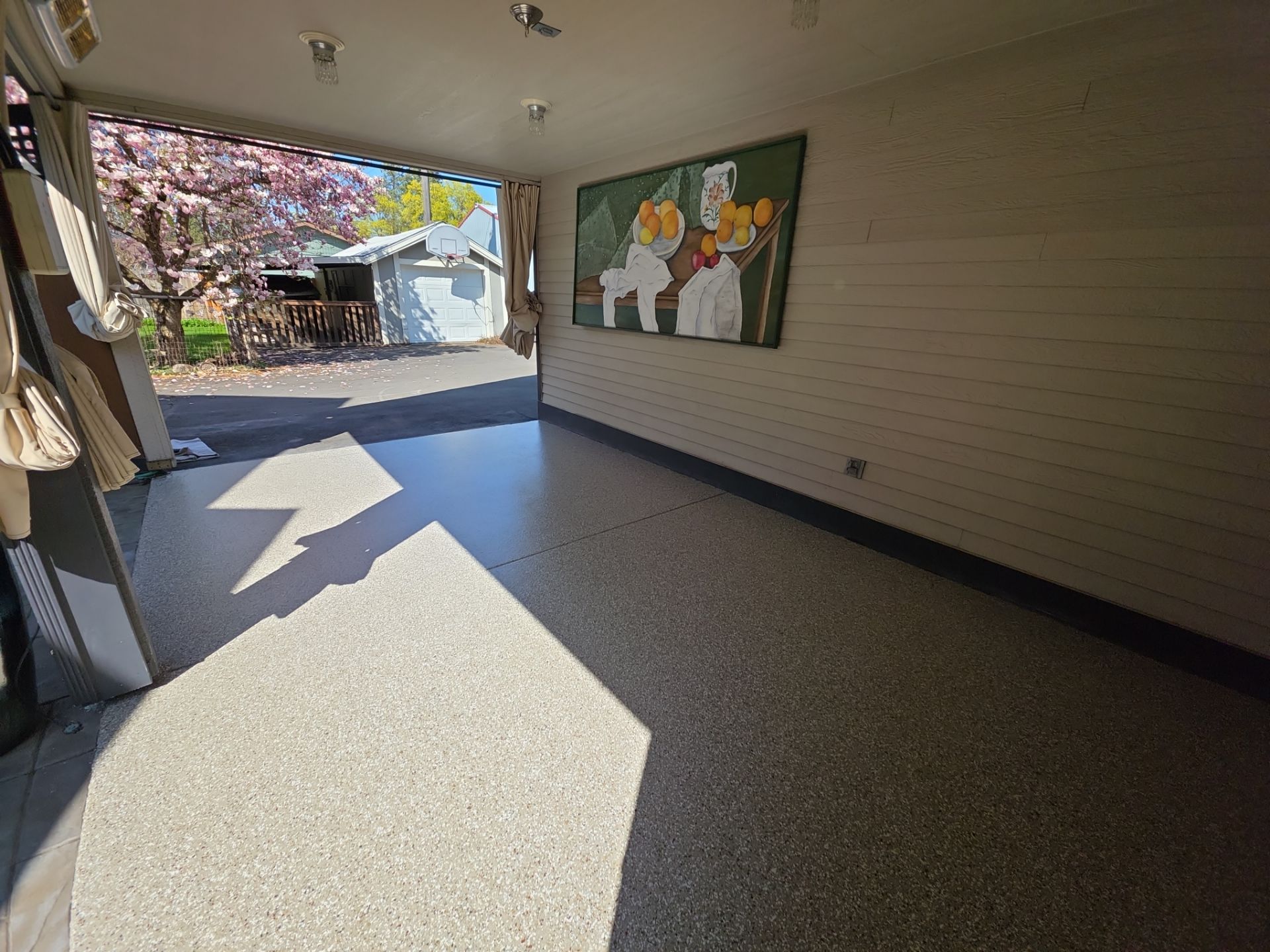 Patio Transformation using Pebble Beach by Croc Coatings, LLC