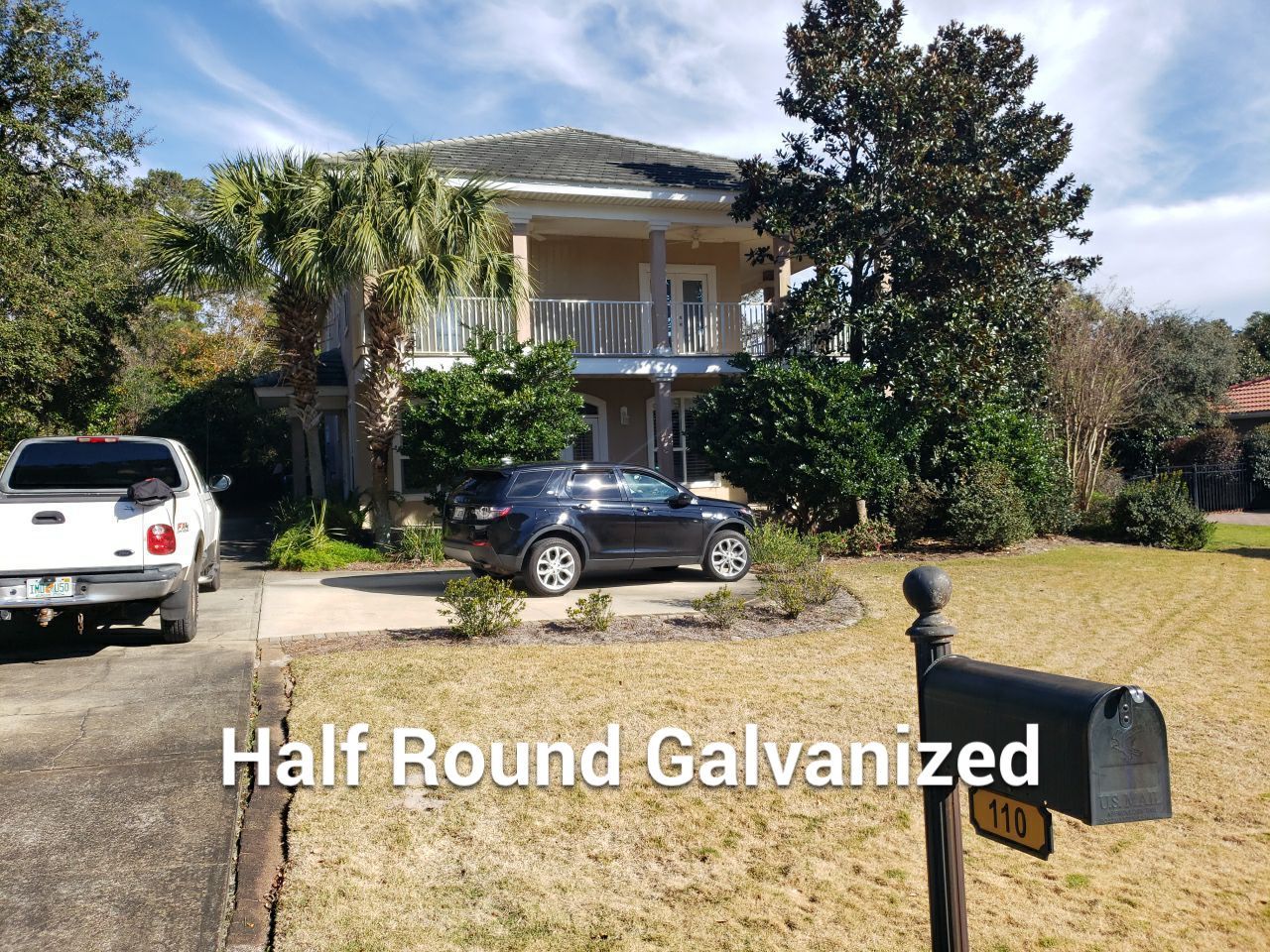 Seamless Gutter Installation using Half Round Galvanized Gutters by Gutter Professors