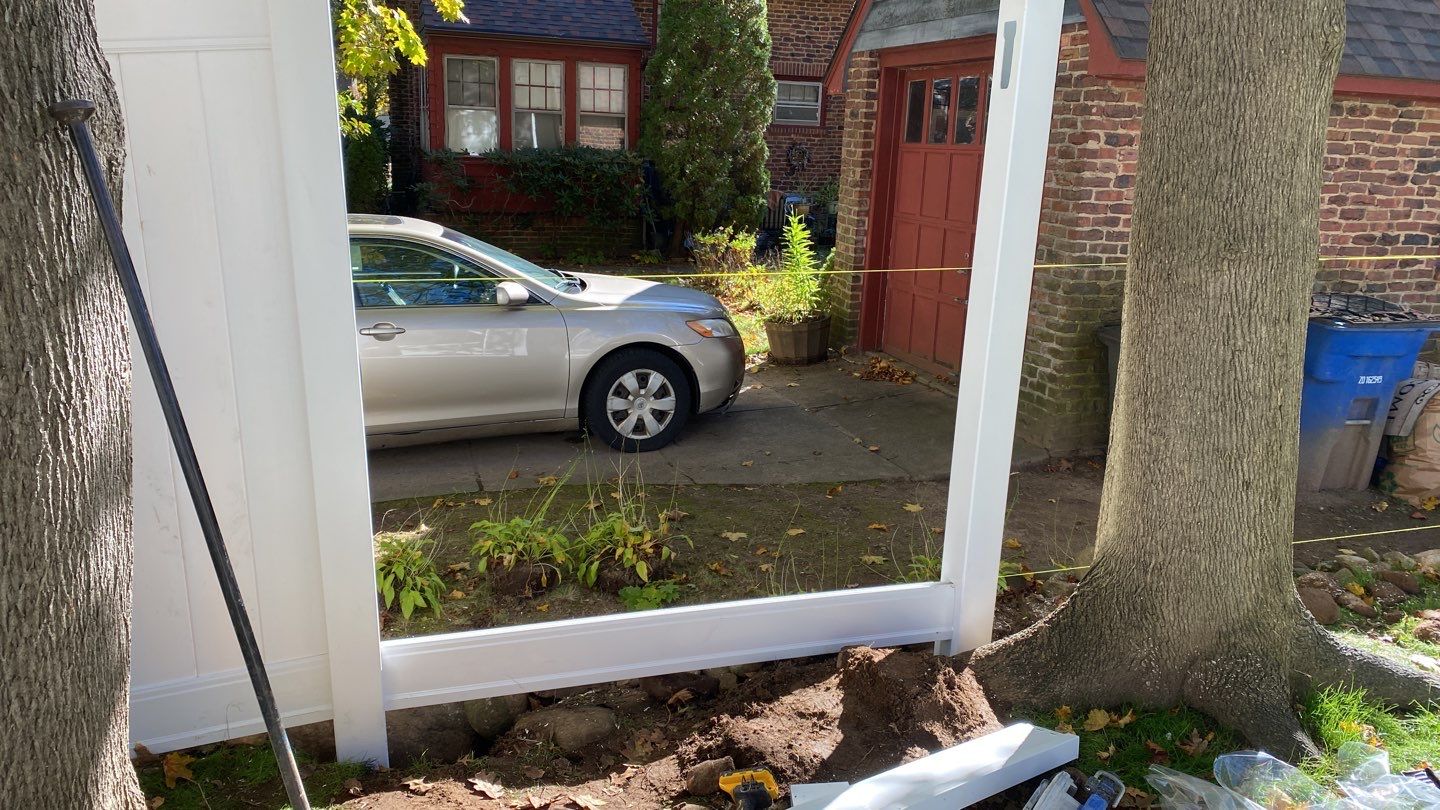 Fence Installation using Vinyl Fence  by A Plus Exterior