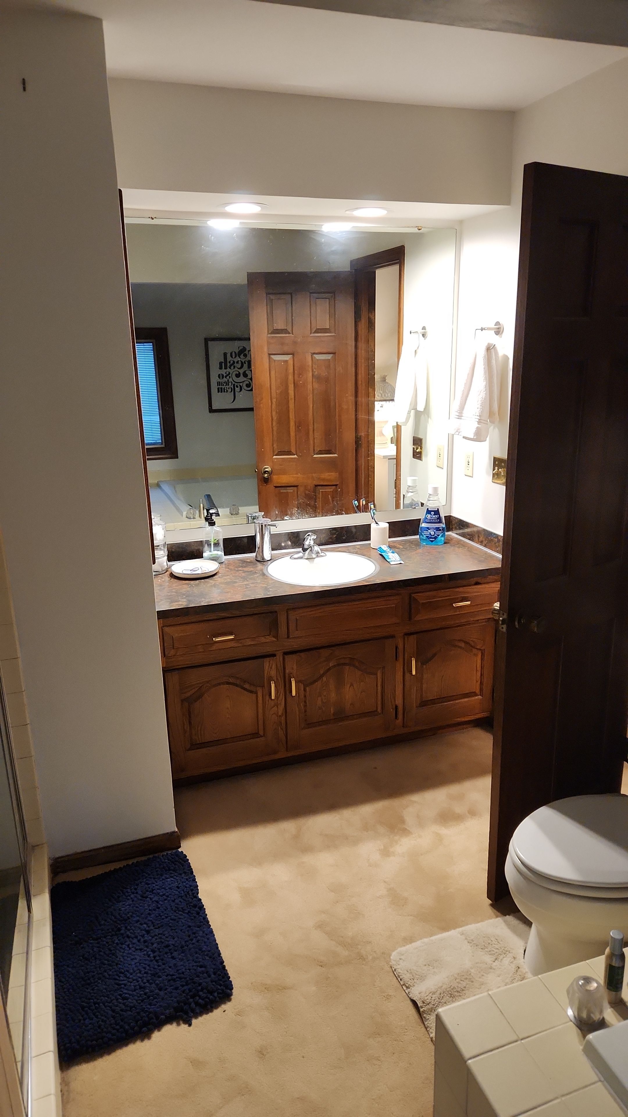 Full Bathroom Remodel, customer painting themselves by The Shower Company