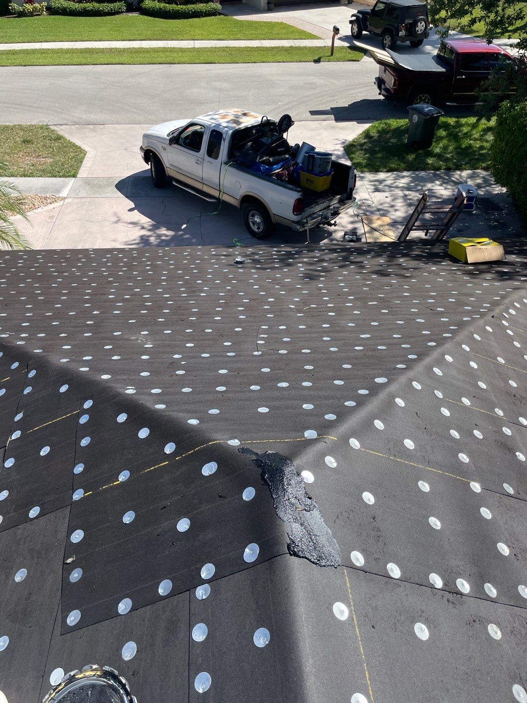 Residential Roofing Installation using 1" Nail strip metal roof by BLUES BROTHERS ROOFING