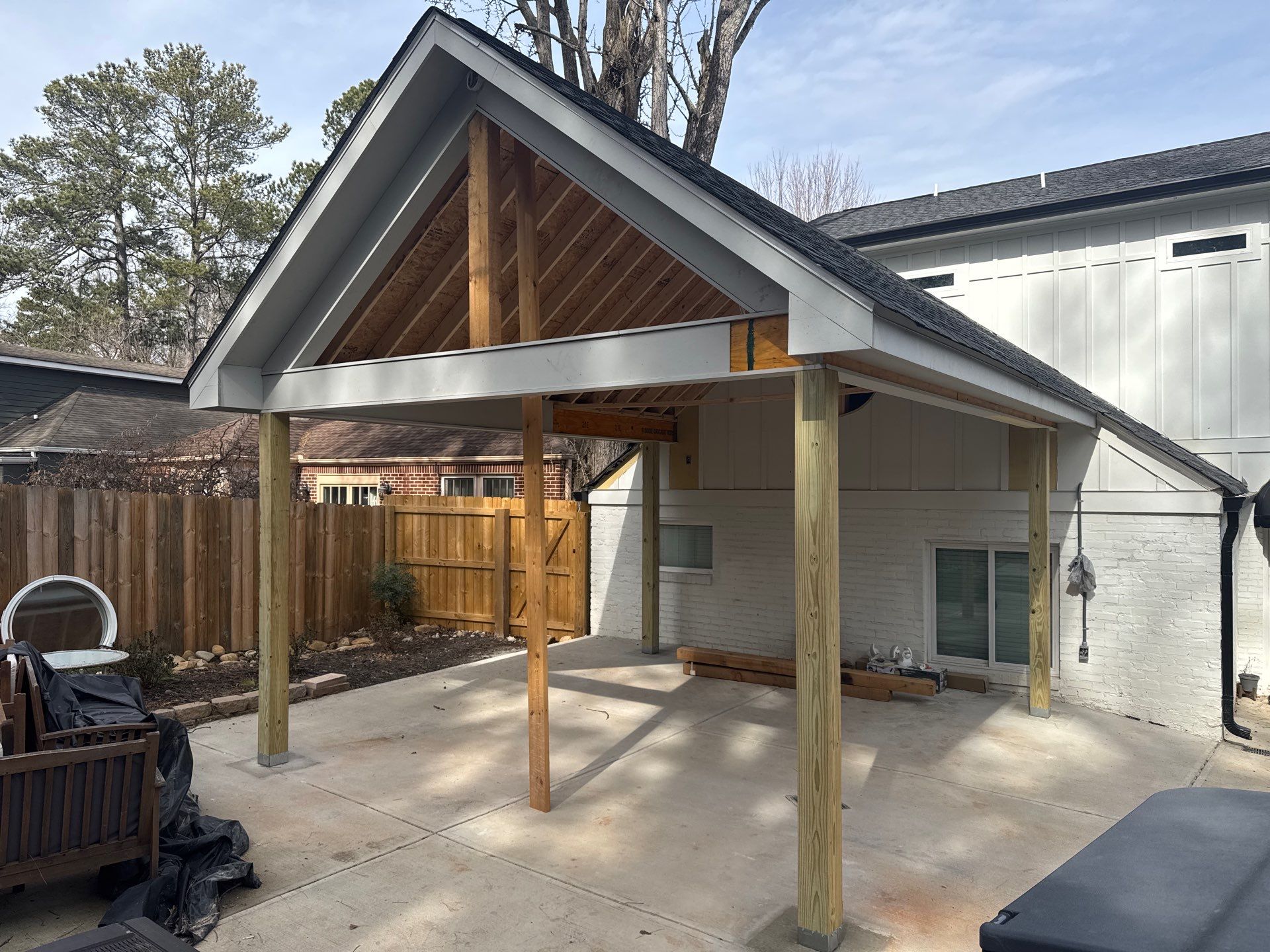Custom Gable Roof Pavilion and Patio Cover in Atlanta by Swift Home Renovations