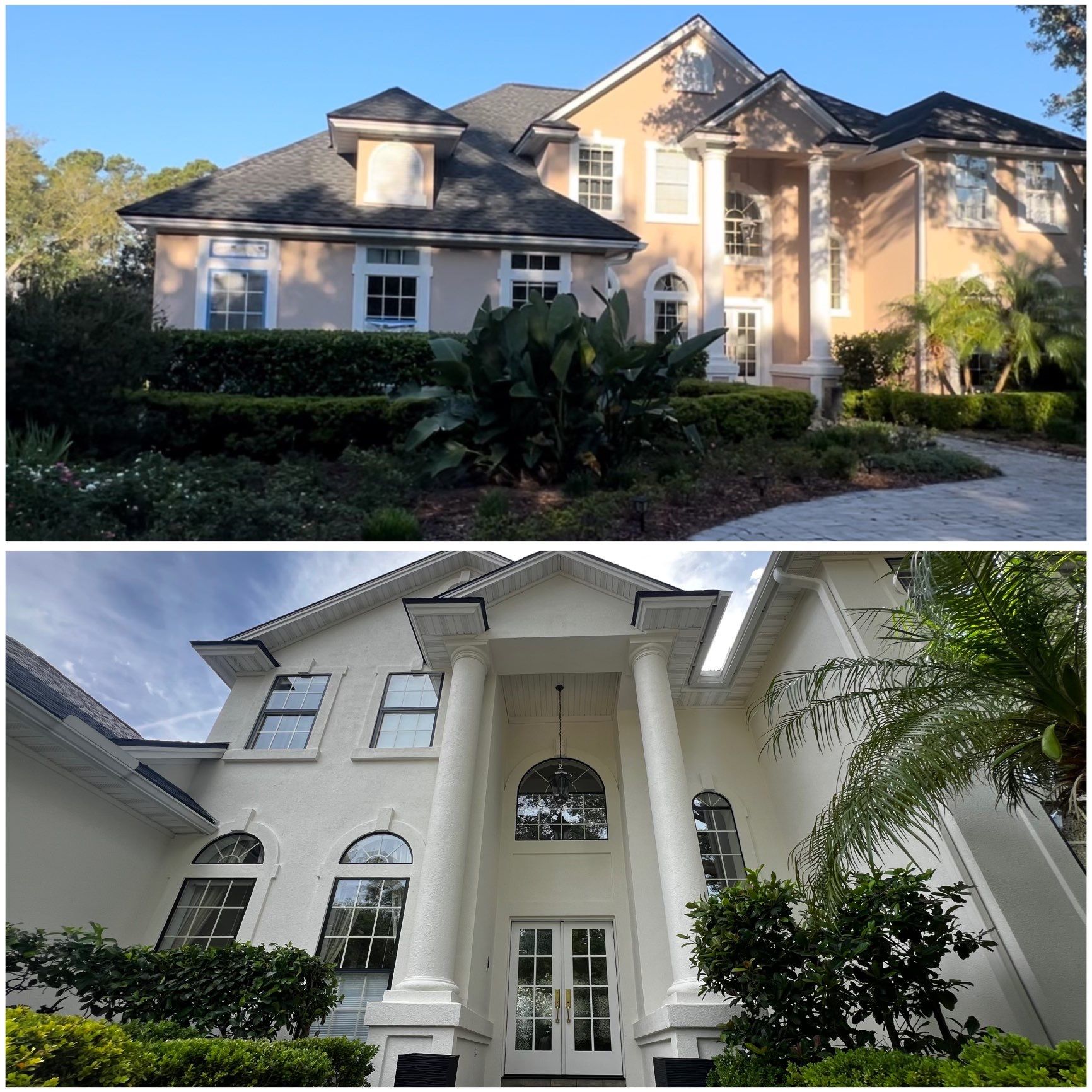 Large Stucco Home Exterior Painting in Marsh Landing | Ponte Vedra Beach, FL by A New Leaf Painting, LLC