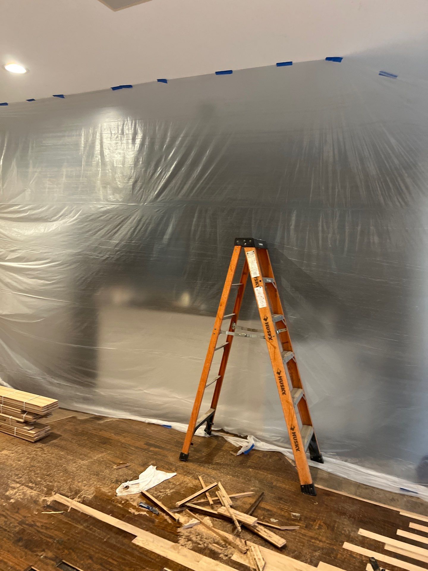In Progress - Repairing wet Hardwood Floors in Colleyville by Bernard Hardwood Floors