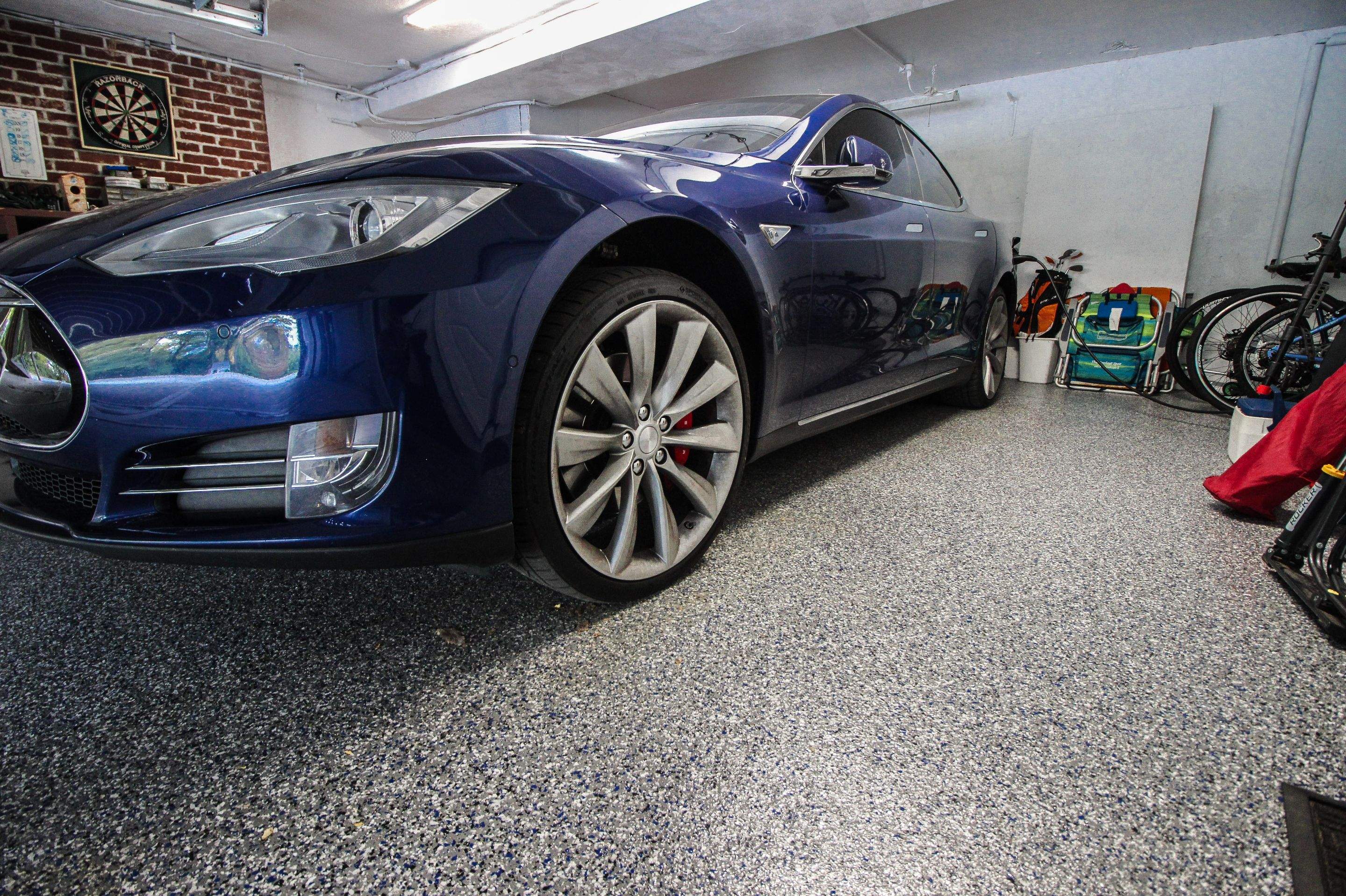 Garage Floor using Galaxy Blue by Your1DayFloor.com