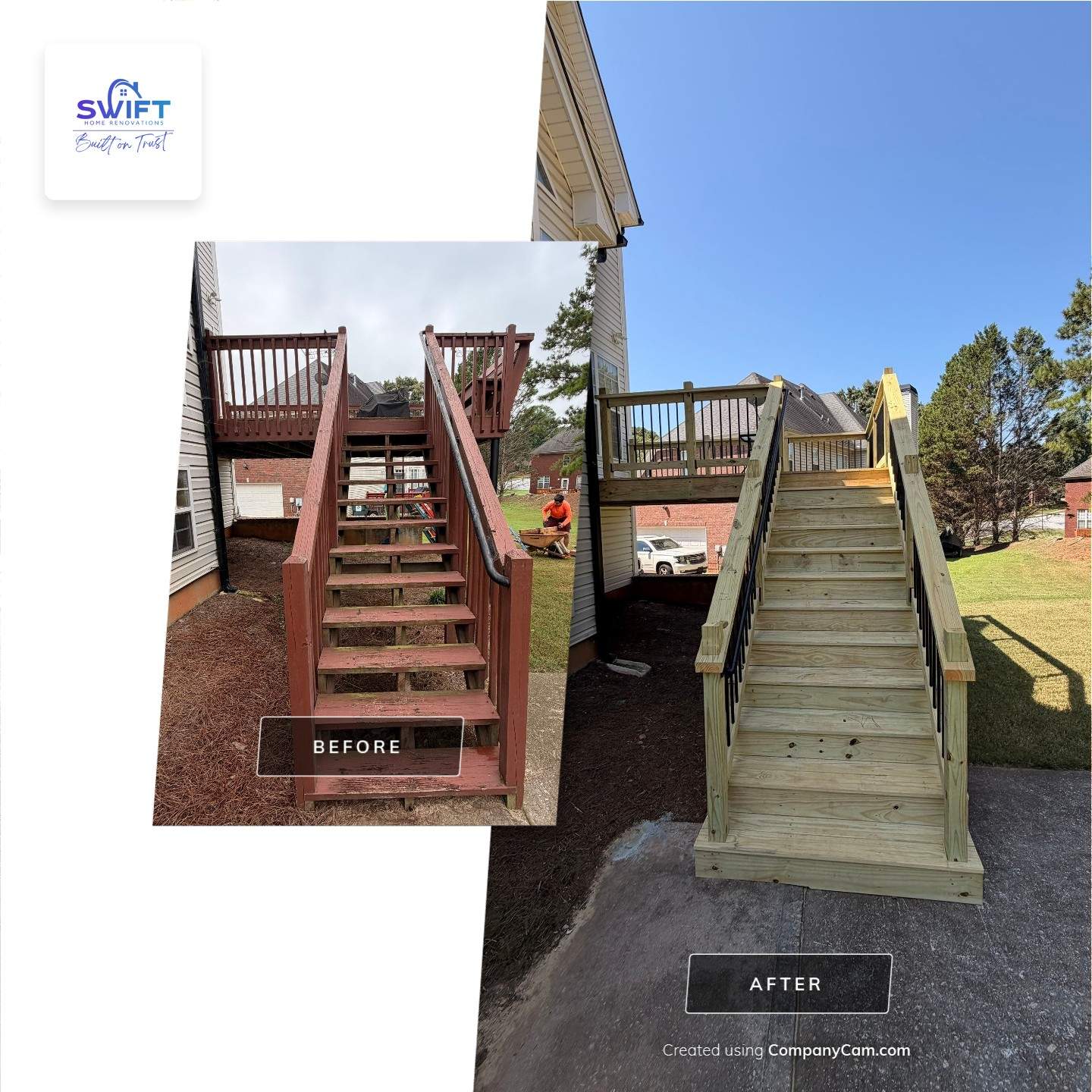 Elevated Pressure-Treated Deck and Staircase Rebuild in Douglasville