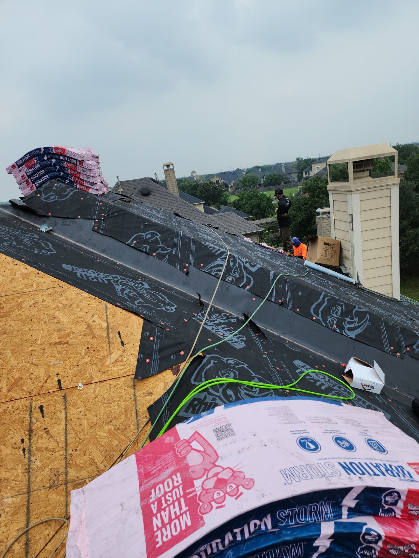 Residential Roofing Installation using Owen's Corning Duration (Lifetime) Shingles by Roof Repair Company