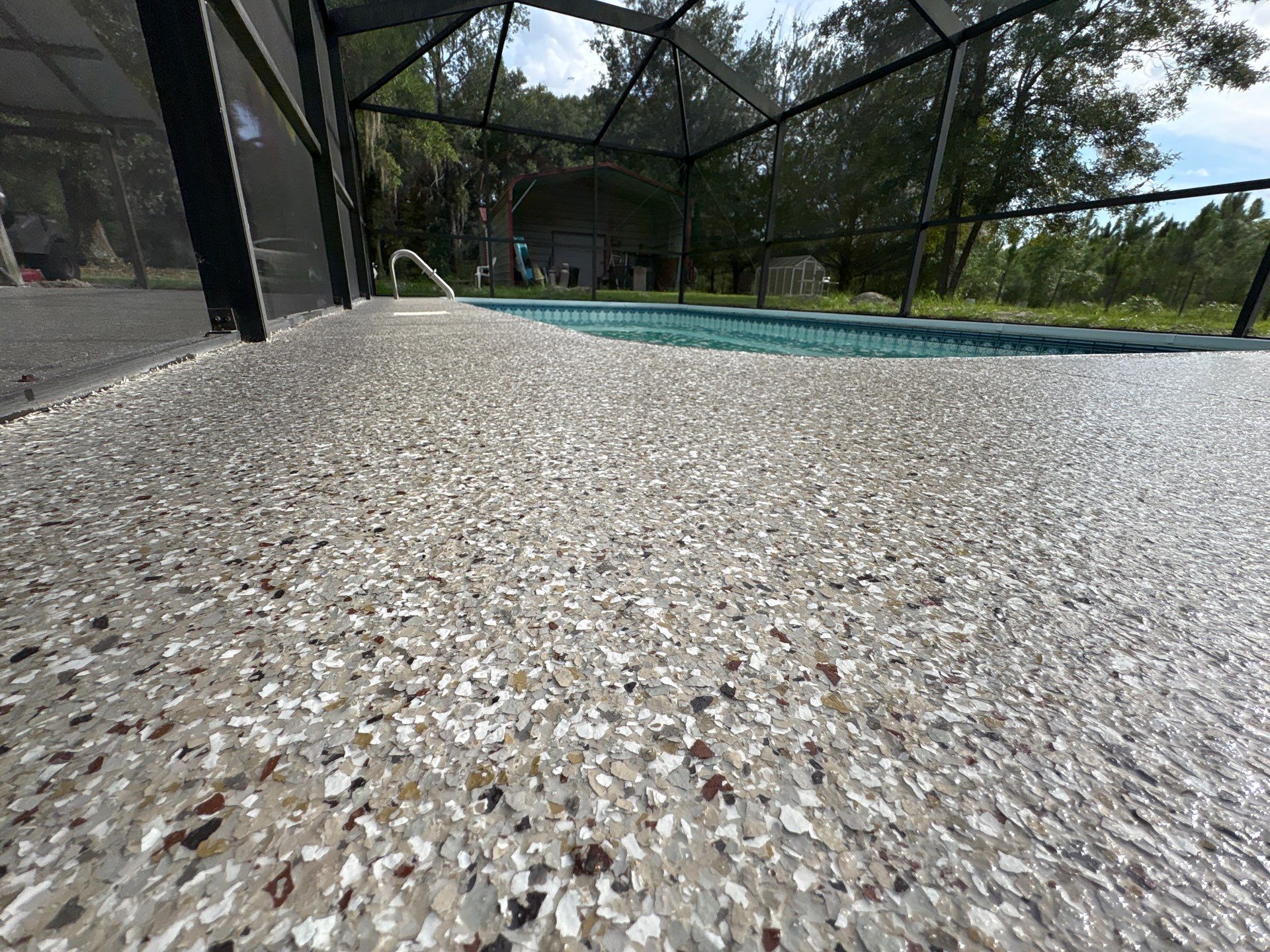 Pool Deck and Driveway in Pebble Beach by Cross Creek Concrete Coatings