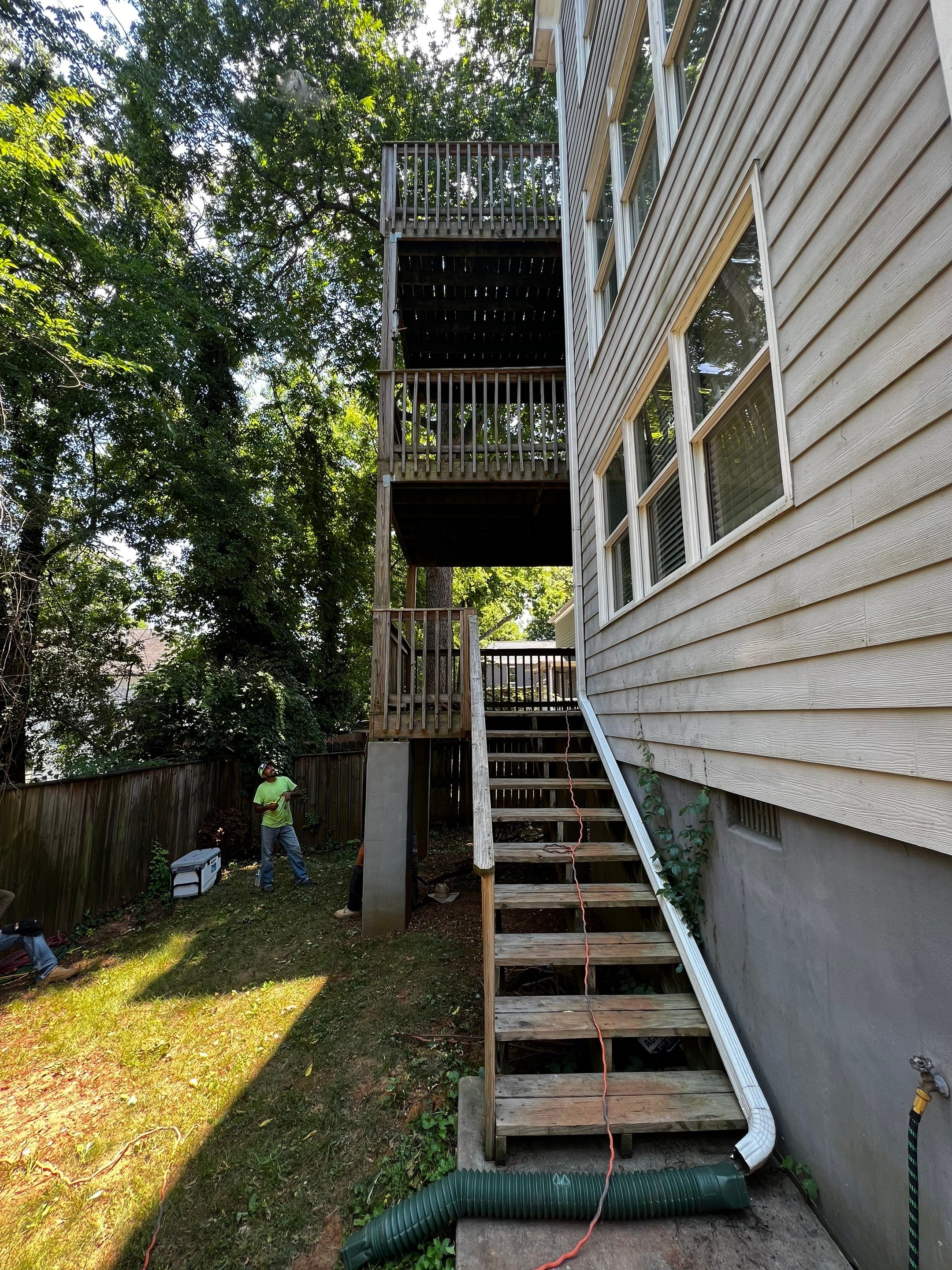 Multi-Story Wood Deck and Staircase Installation in Southeast Atlanta by Swift Home Renovations 