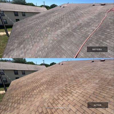 Shingle Roof Washing Project in San Antonio
