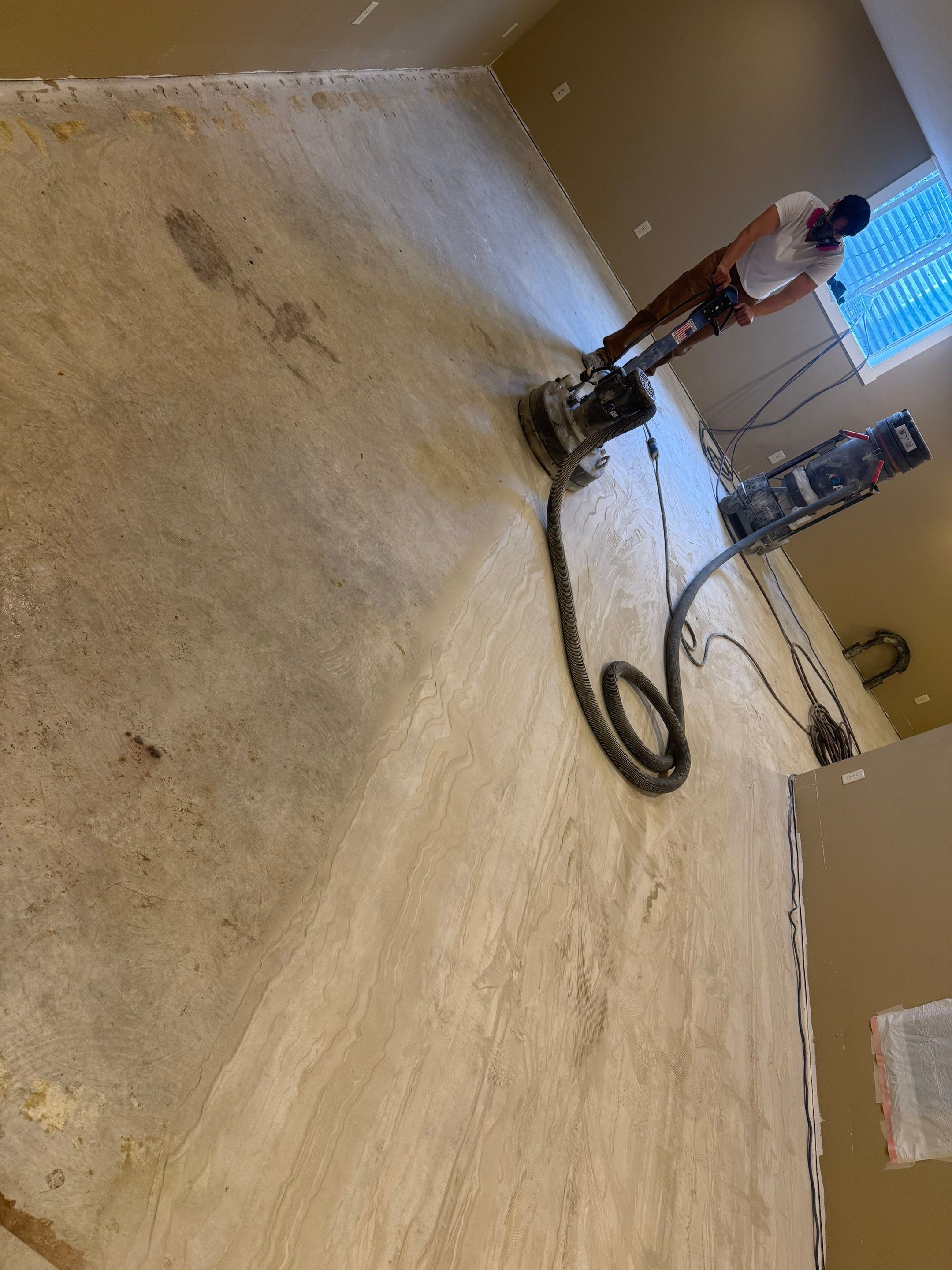 Decorative Flake Concrete Floor Coating for Larchwood Basement by Select Painting, Coatings & Garage Cabinets