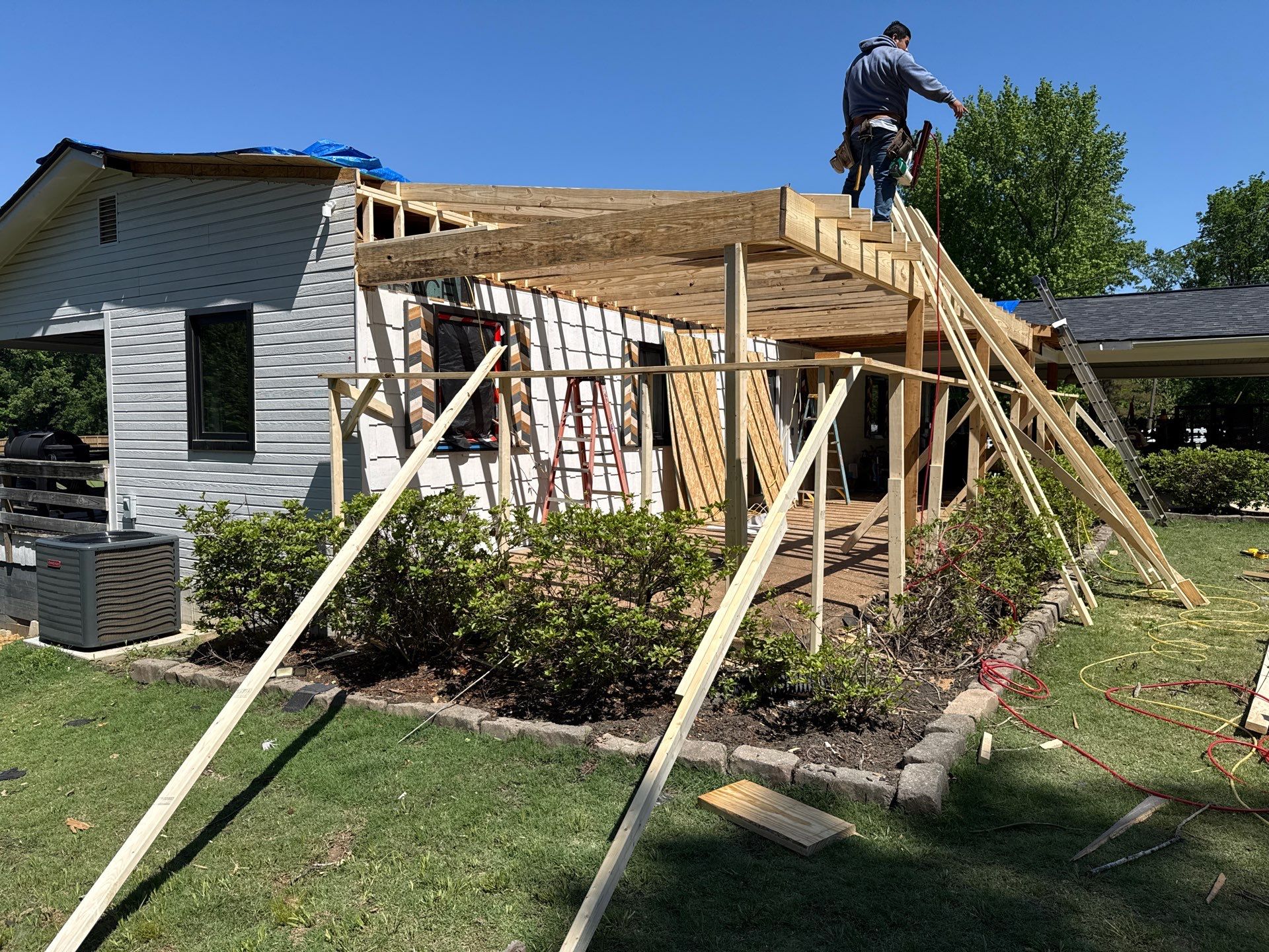 Structural Roof Restoration and Porch Repair in Hernando MS by Revival Roofing Services
