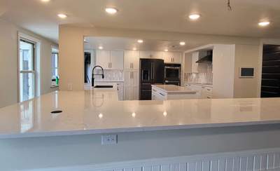 Boerne Kitchen Remodel with Quartz Countertops and White Shaker Cabinets