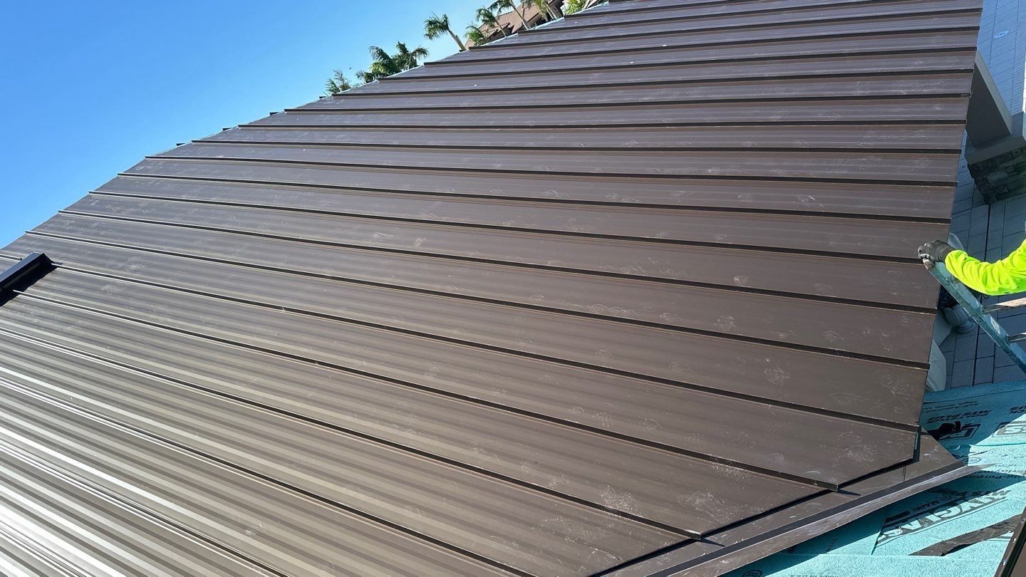 Residential Roofing Installation using Standing Seam Metal Roof in Cape Coral, FL by International Roofing