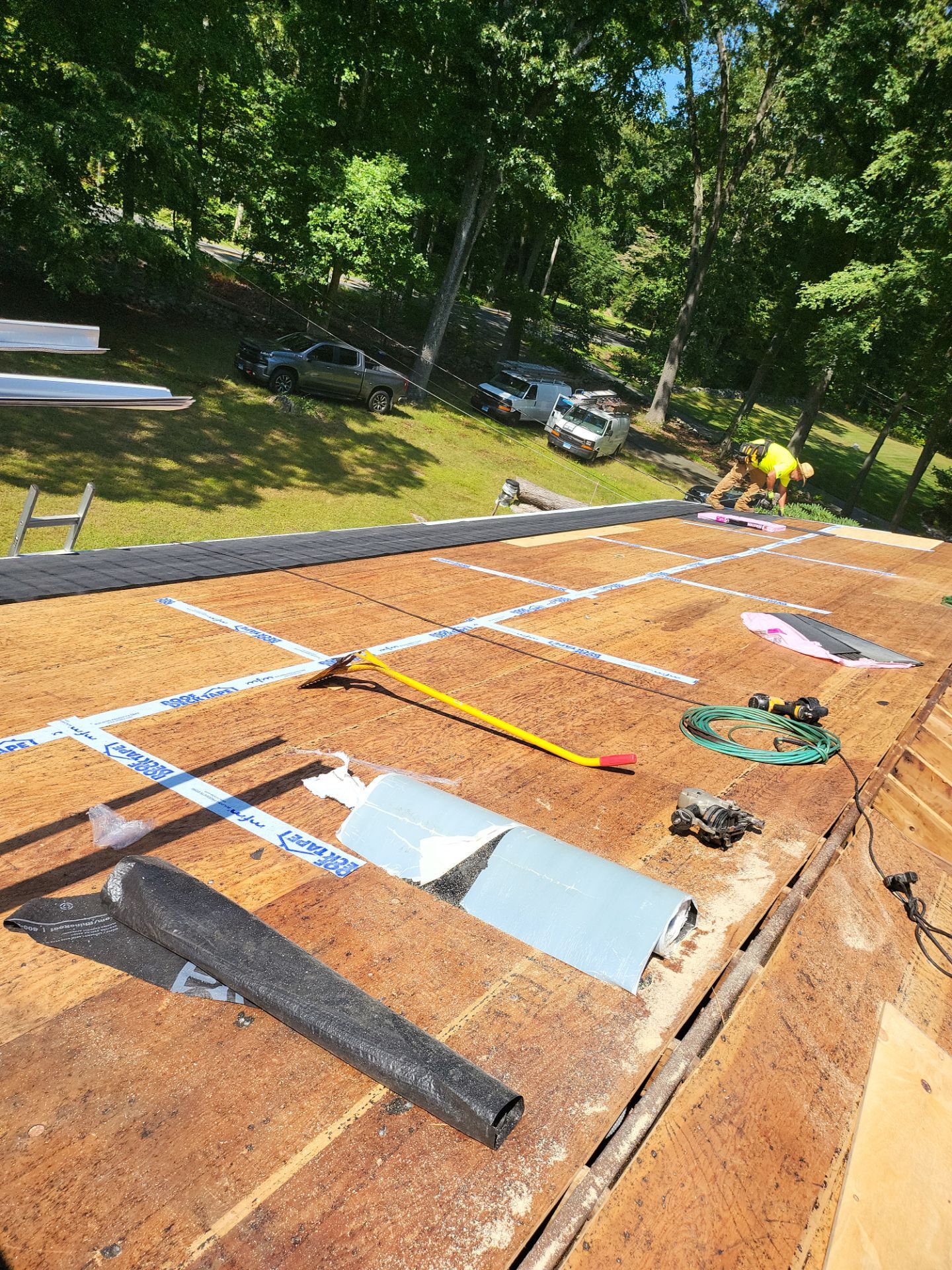 Commercial Roofing Installation using Owens Corning TruDefinition Duration AR - Harbor Blue by A Plus Exterior