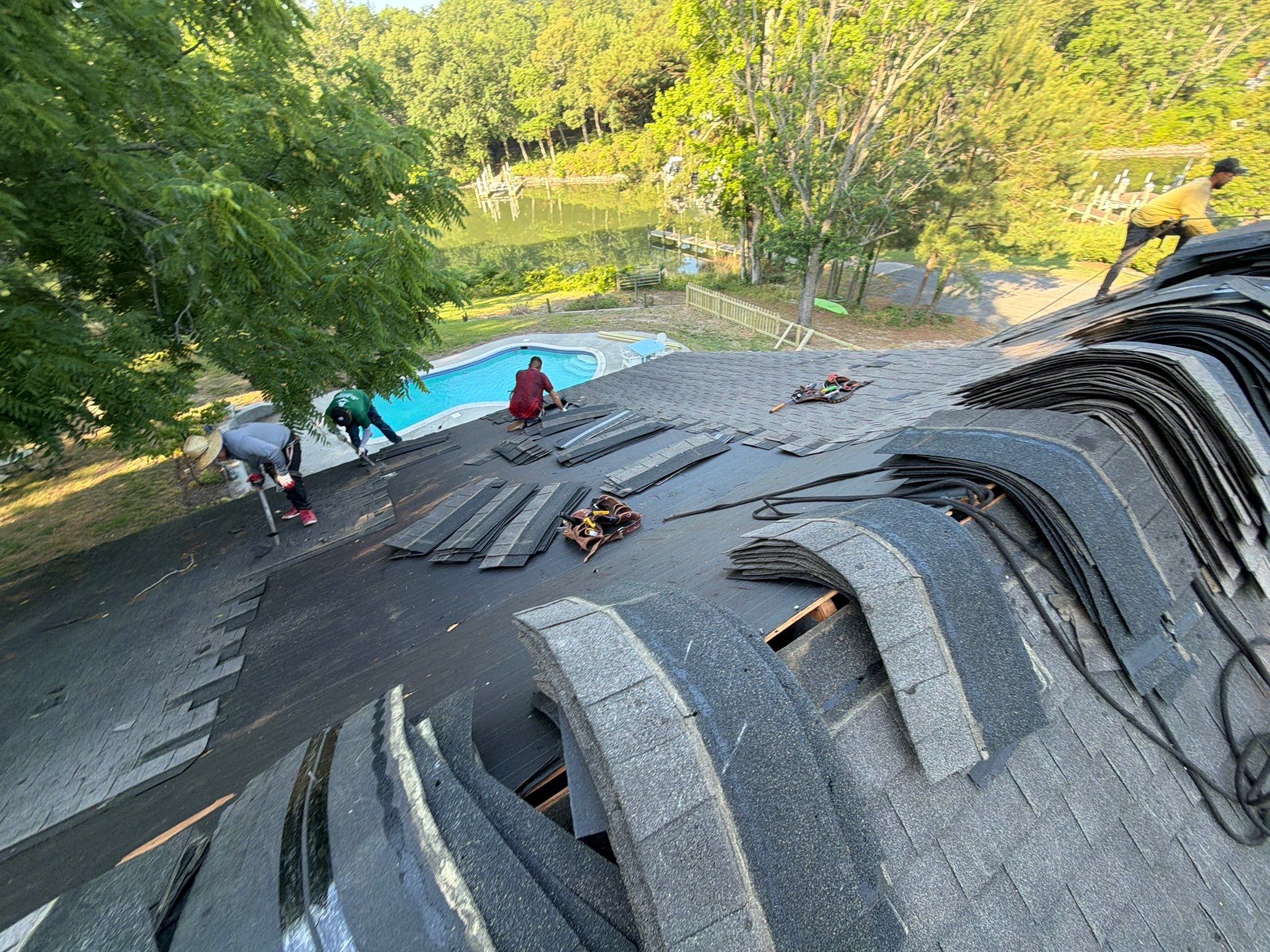 Complete Asphalt Shingle Roof Replacement and Sheathing Repair in Deltaville by Cade Construction