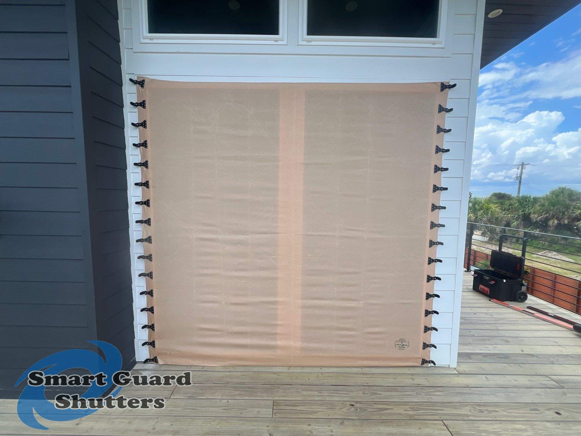  AstroGuard Hurricane Fabric & Impact Bahamas in Jet Black by Smart Guard Shutters