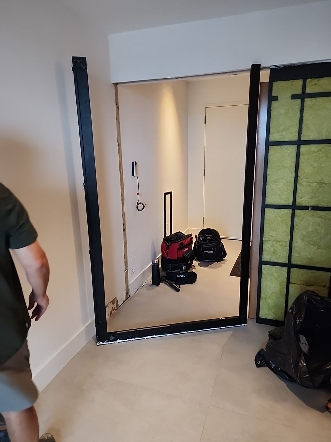 Oversized Single Door with Elegant Side Panel – Miami Beach Condo by FBS Systems Inc
