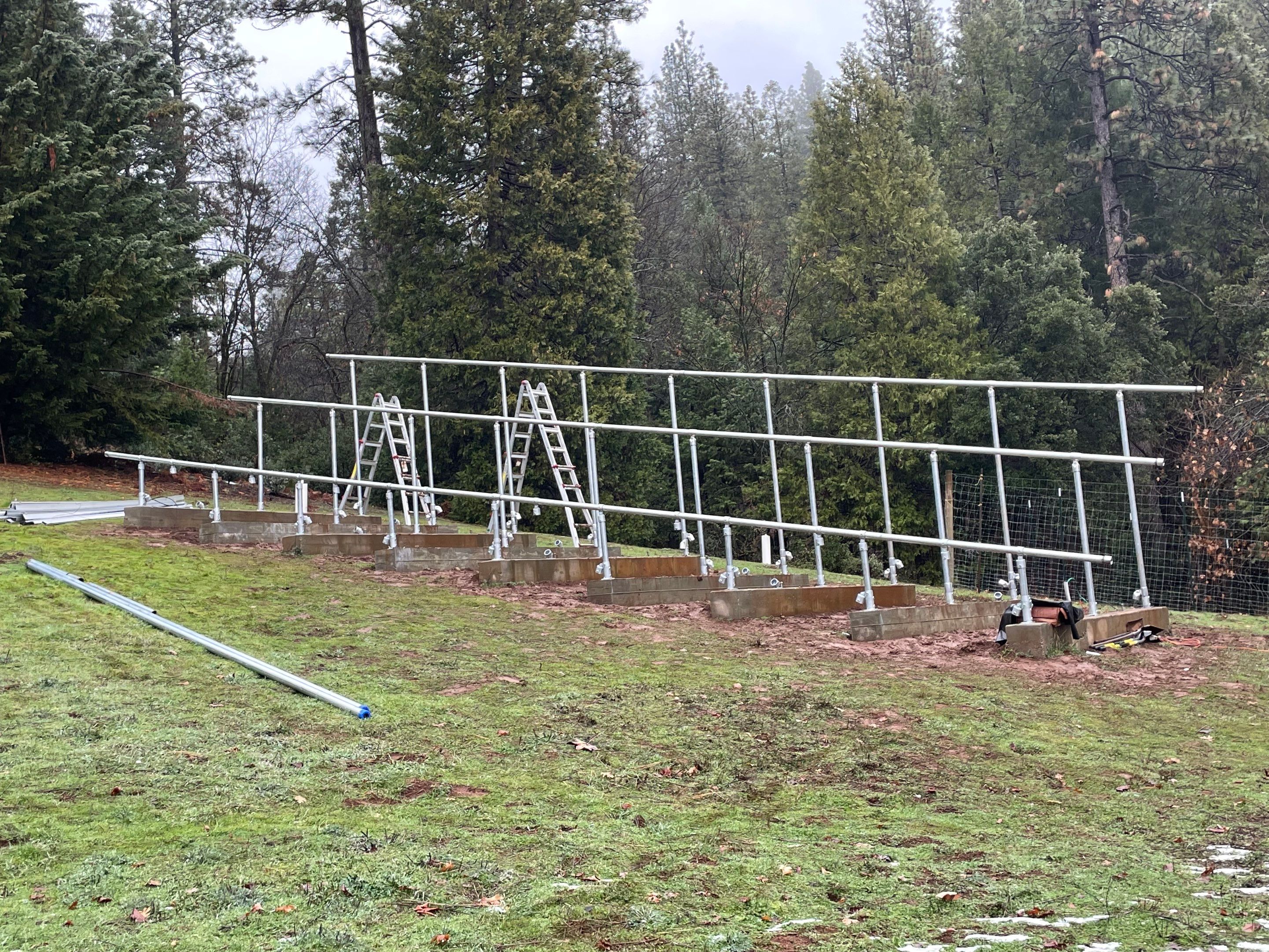 Replaced damaged solar panels on a Ground Mount System by Byers Enterprises 