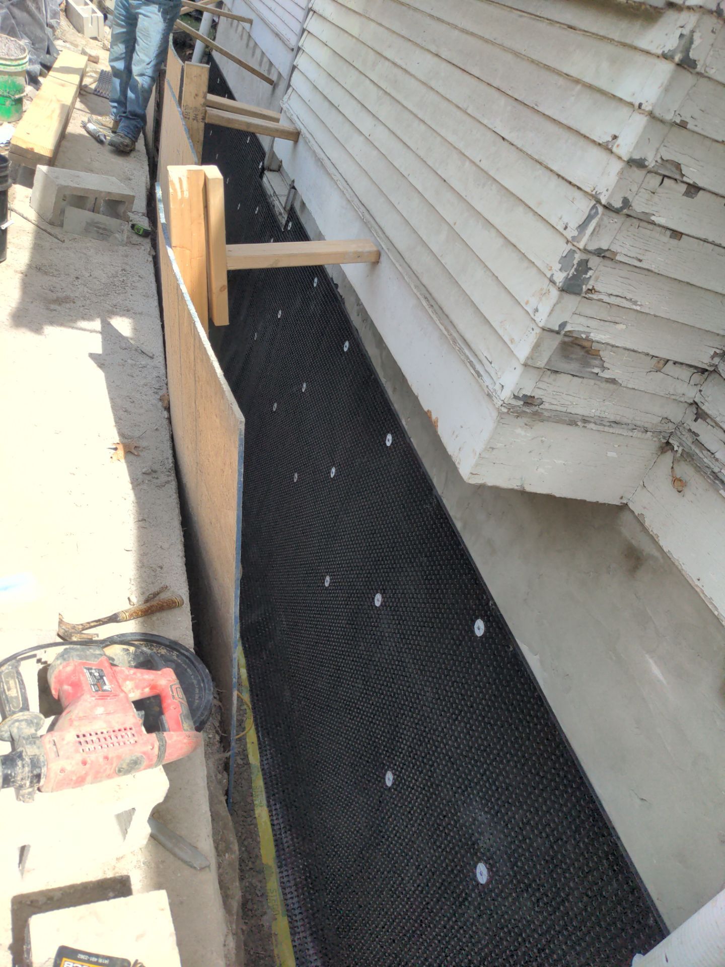 Basement Wall Rebuild with Exterior Waterproofing by Toledo Basement Repair