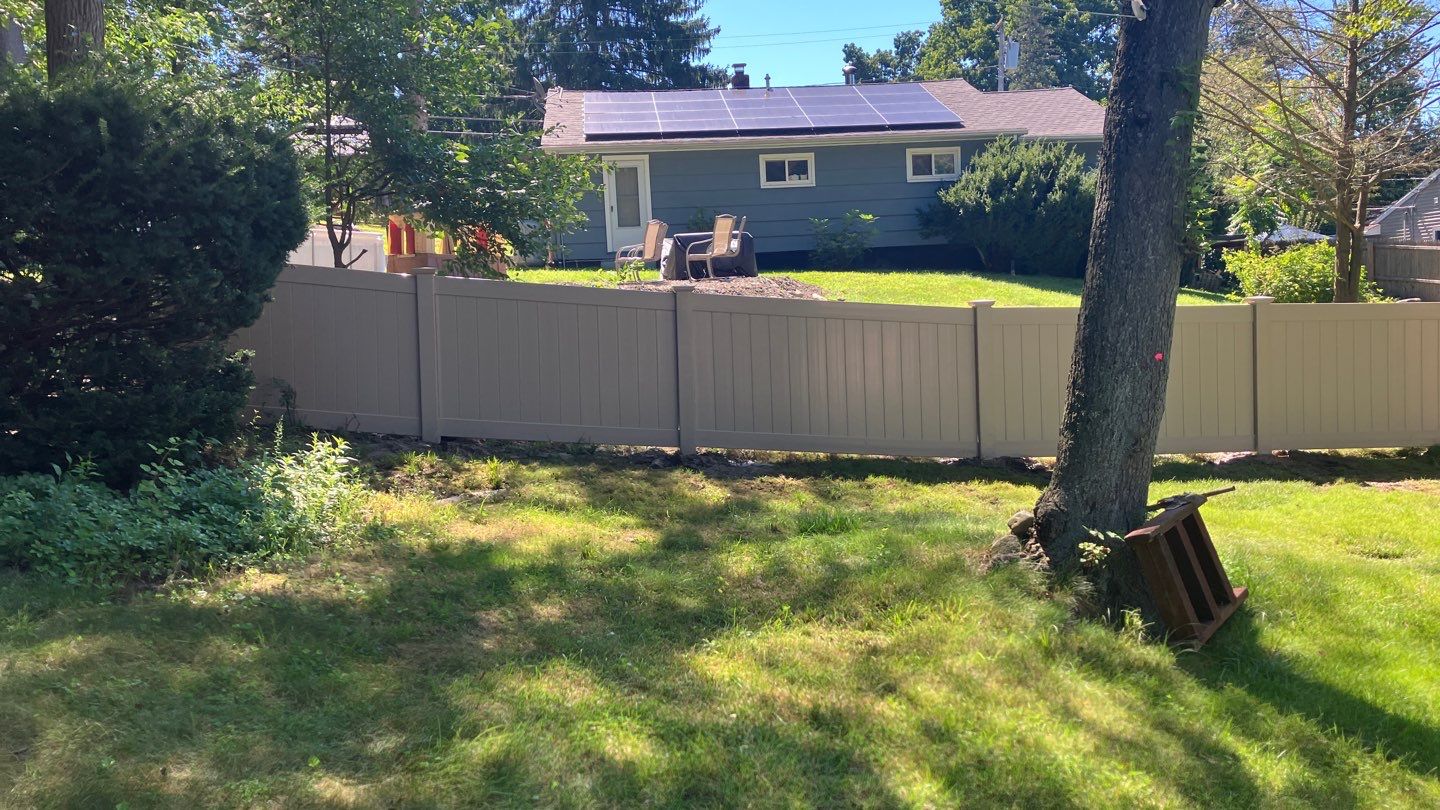 Vinyl Privacy fence - Clay 4' tall  by DiGiorgi Roofing and Siding Inc