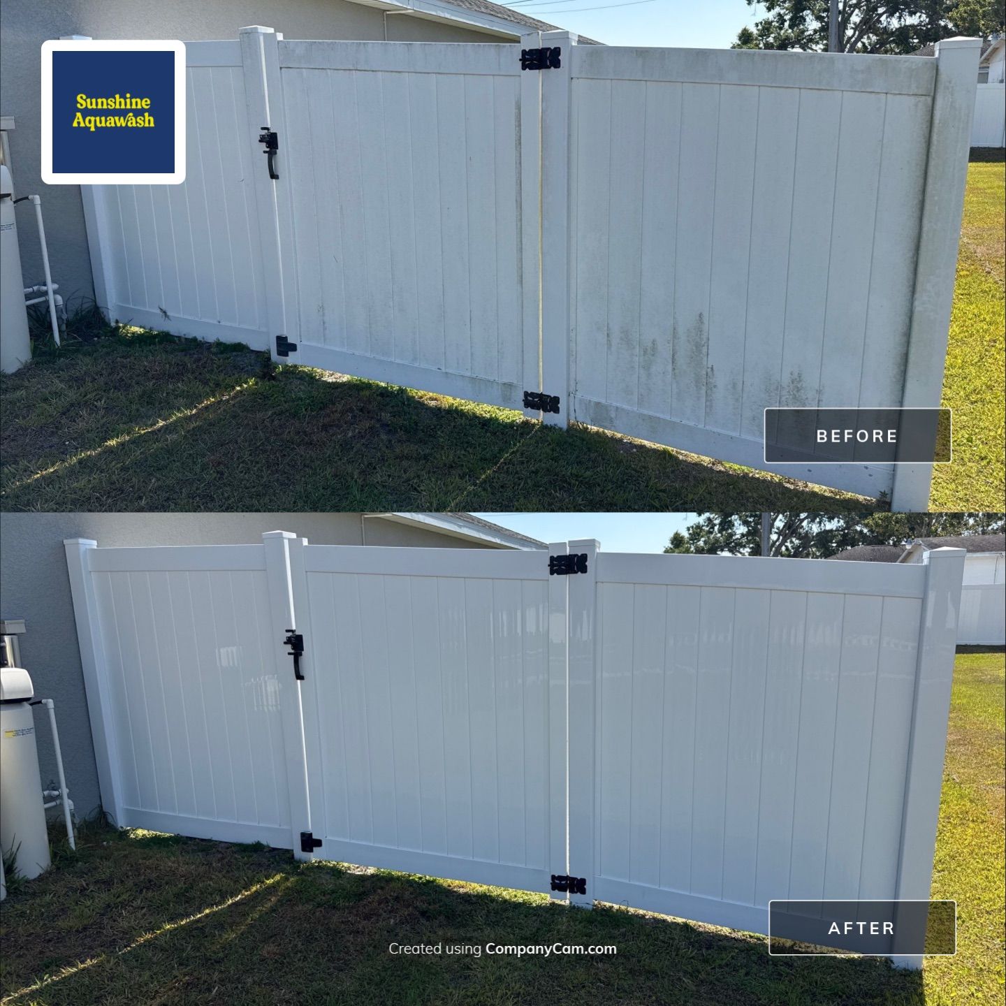 Vinyl Fence Cleaning | Jackson Crossing Community | Palmetto, FL by Sunshine AquaWash