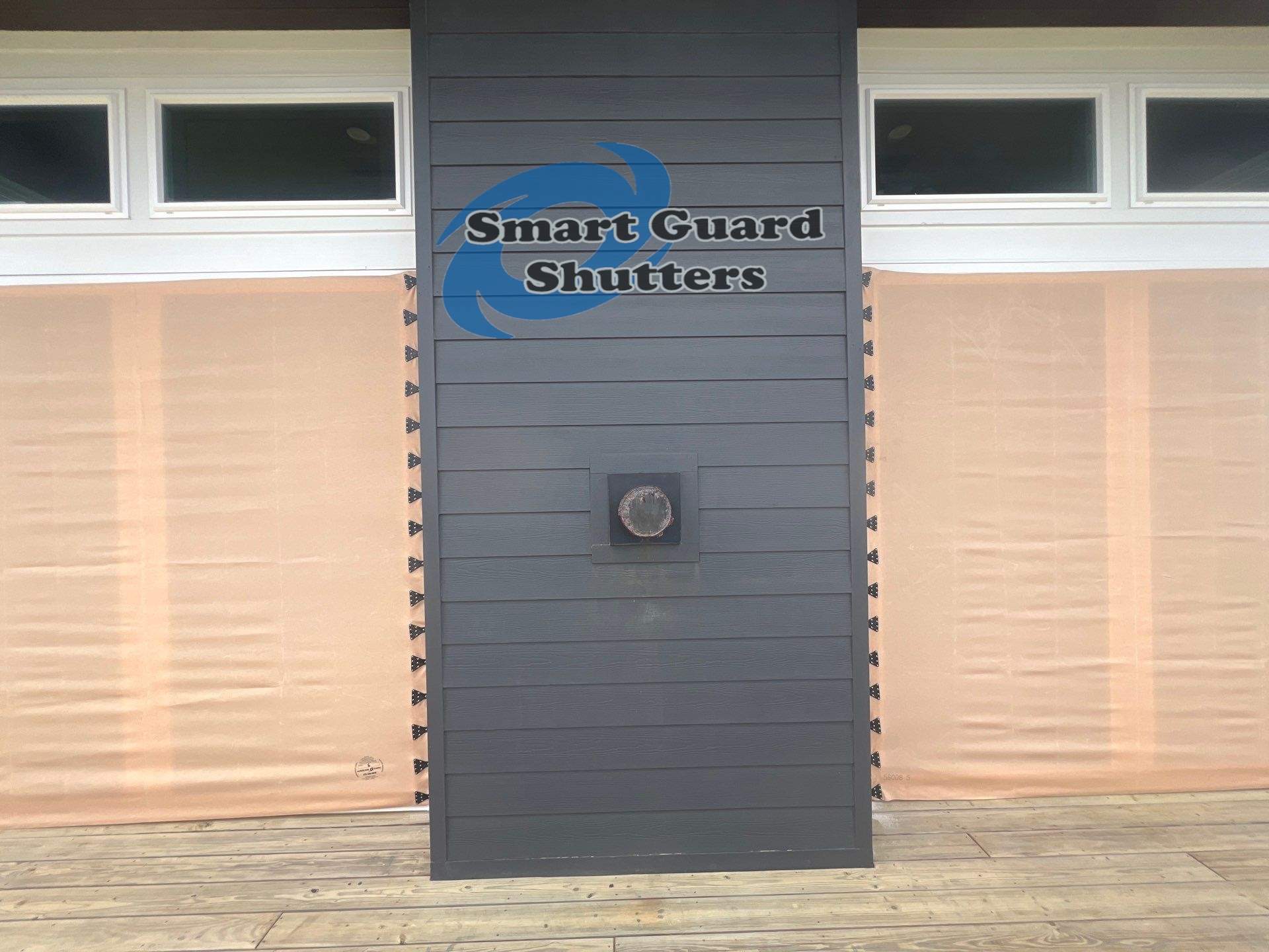  AstroGuard Hurricane Fabric & Impact Bahamas in Jet Black by Smart Guard Shutters