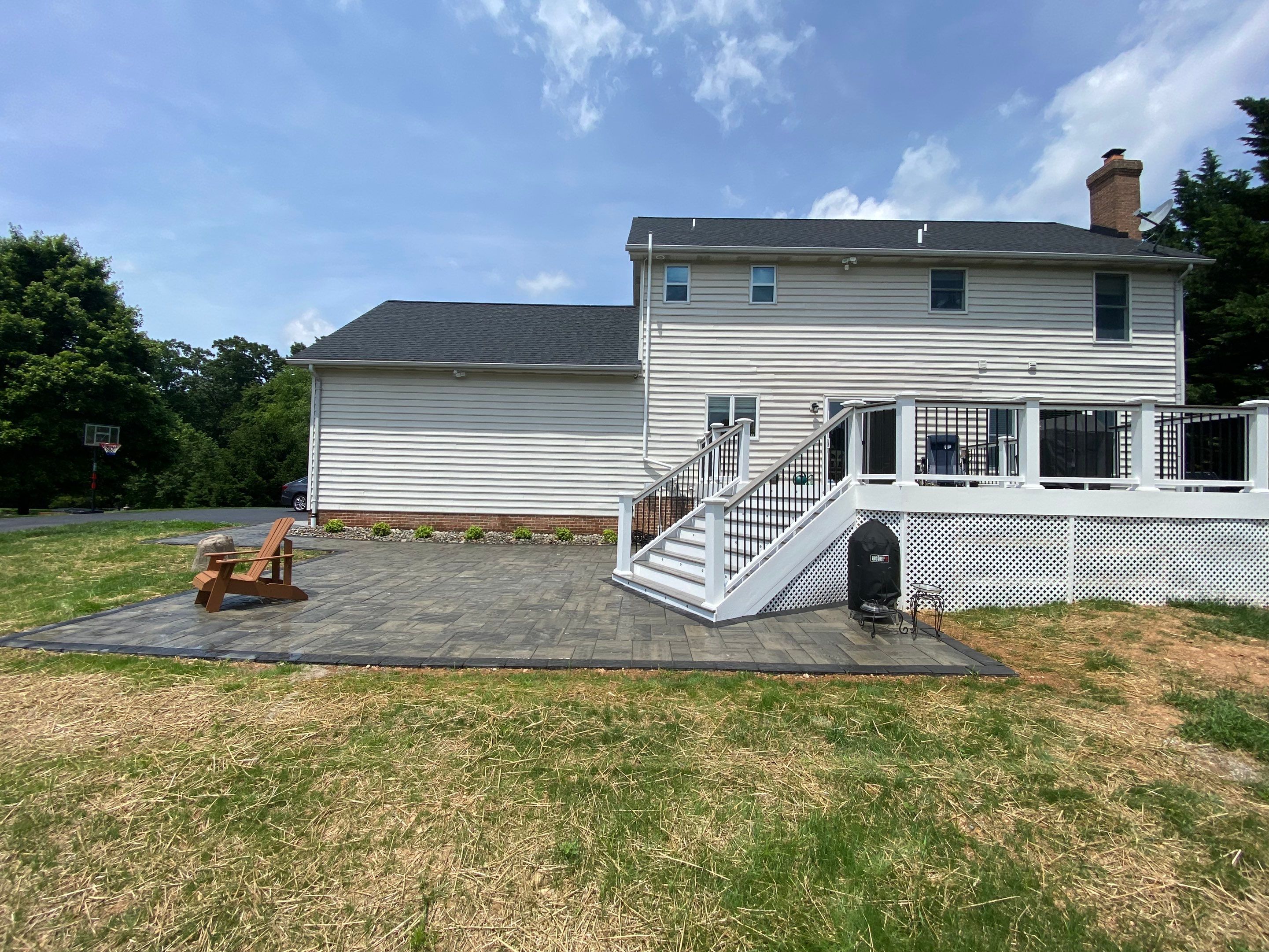 Backyard Transformation using Techo-Bloc Pavers by The Smet Companies, LLC