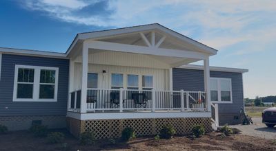 Custom Trex Covered Deck and Gabled Roof in Winterville